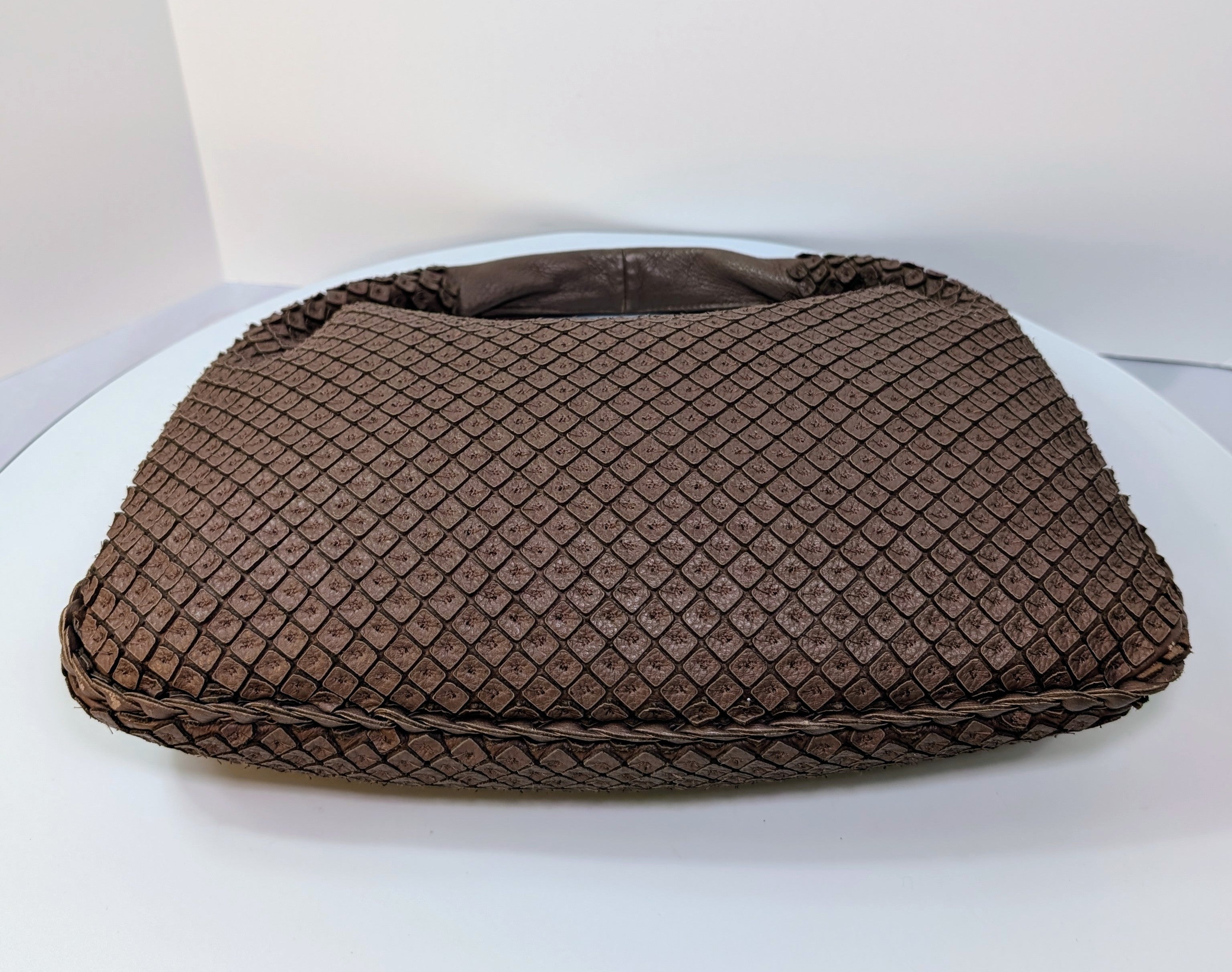 Bottega Veneta Light Brown "Frayed" Intrecciato Nappa Veneta Hobo