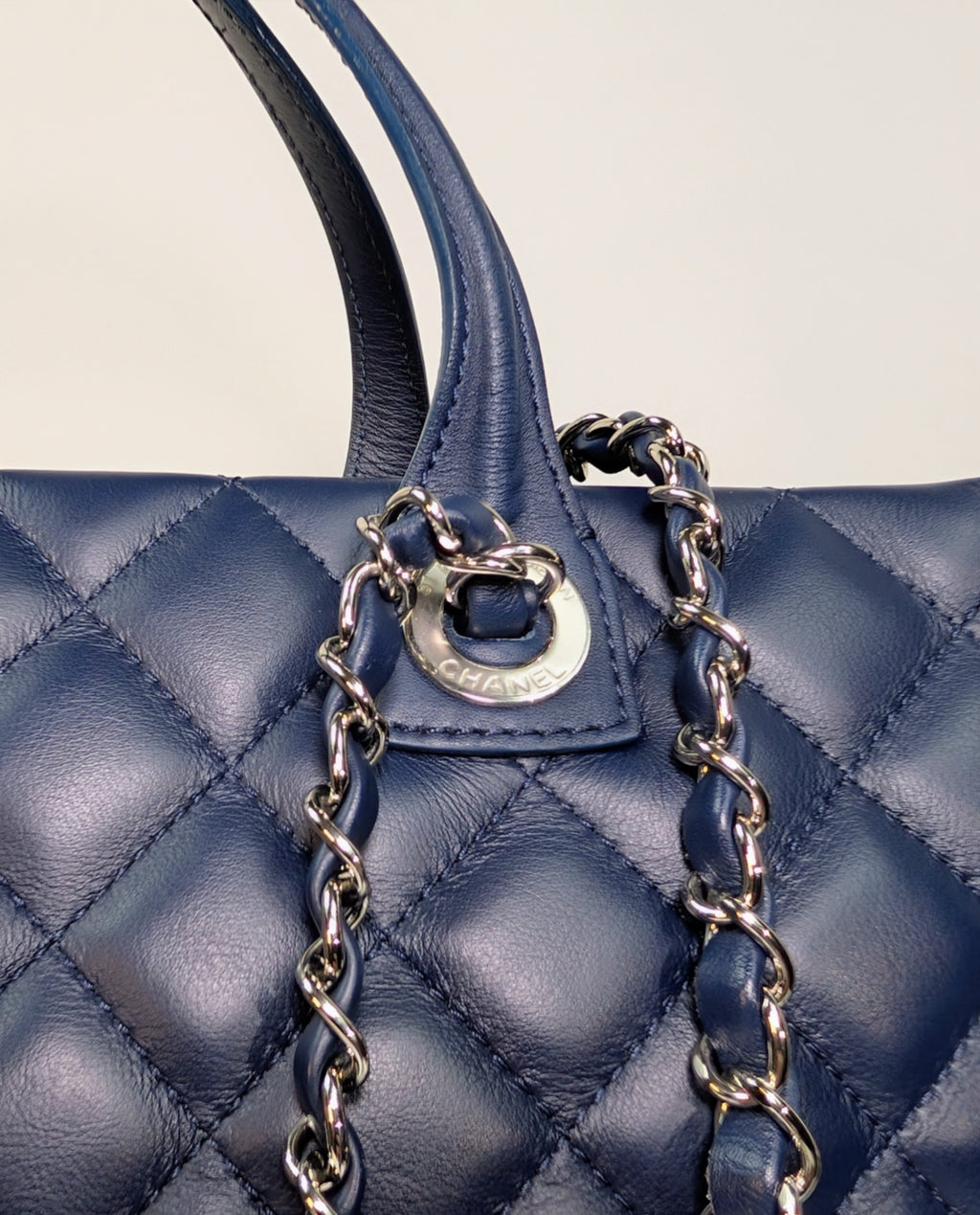 Chanel Midnight Navy Chanel Quilted Lambskin Large Shopping Tote (LST)
