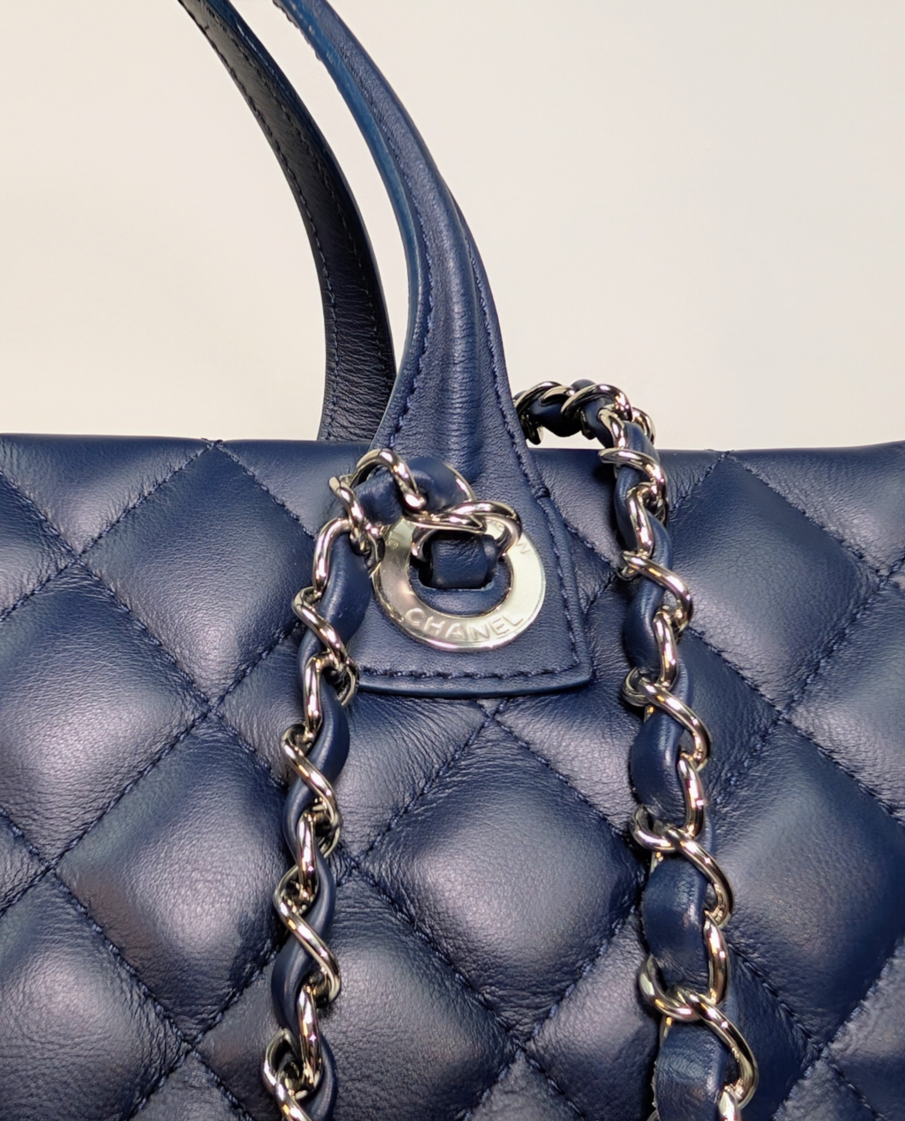 Chanel Midnight Navy Chanel Quilted Lambskin Large Shopping Tote (LST)