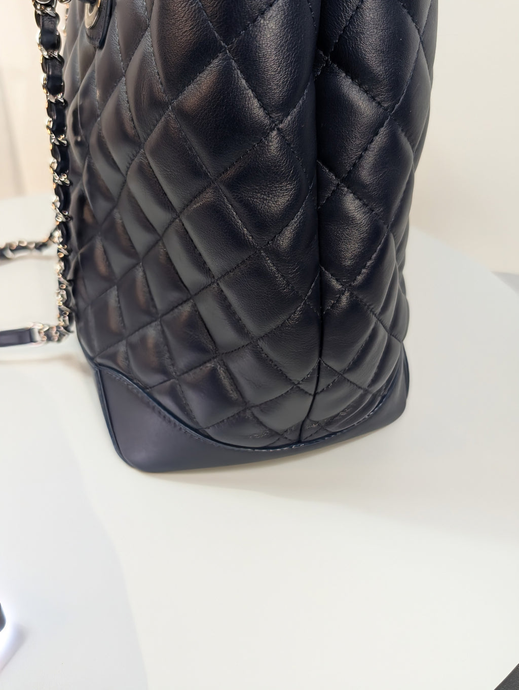 Chanel Midnight Navy Chanel Quilted Lambskin Large Shopping Tote (LST)