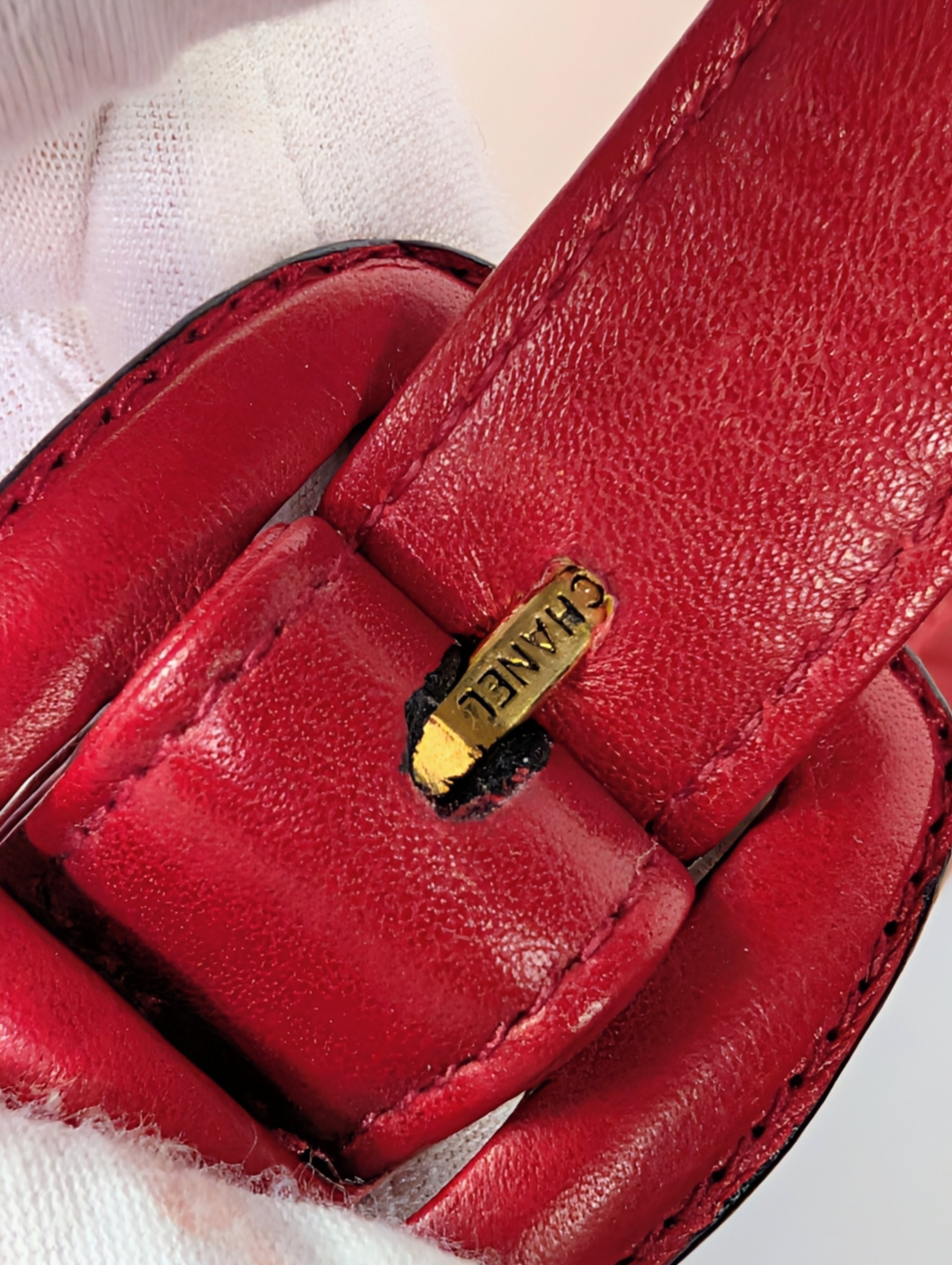 Chanel Vintage Red Quilted Lambskin XL Hobo Bag with 24k Gold-Plated Medallion