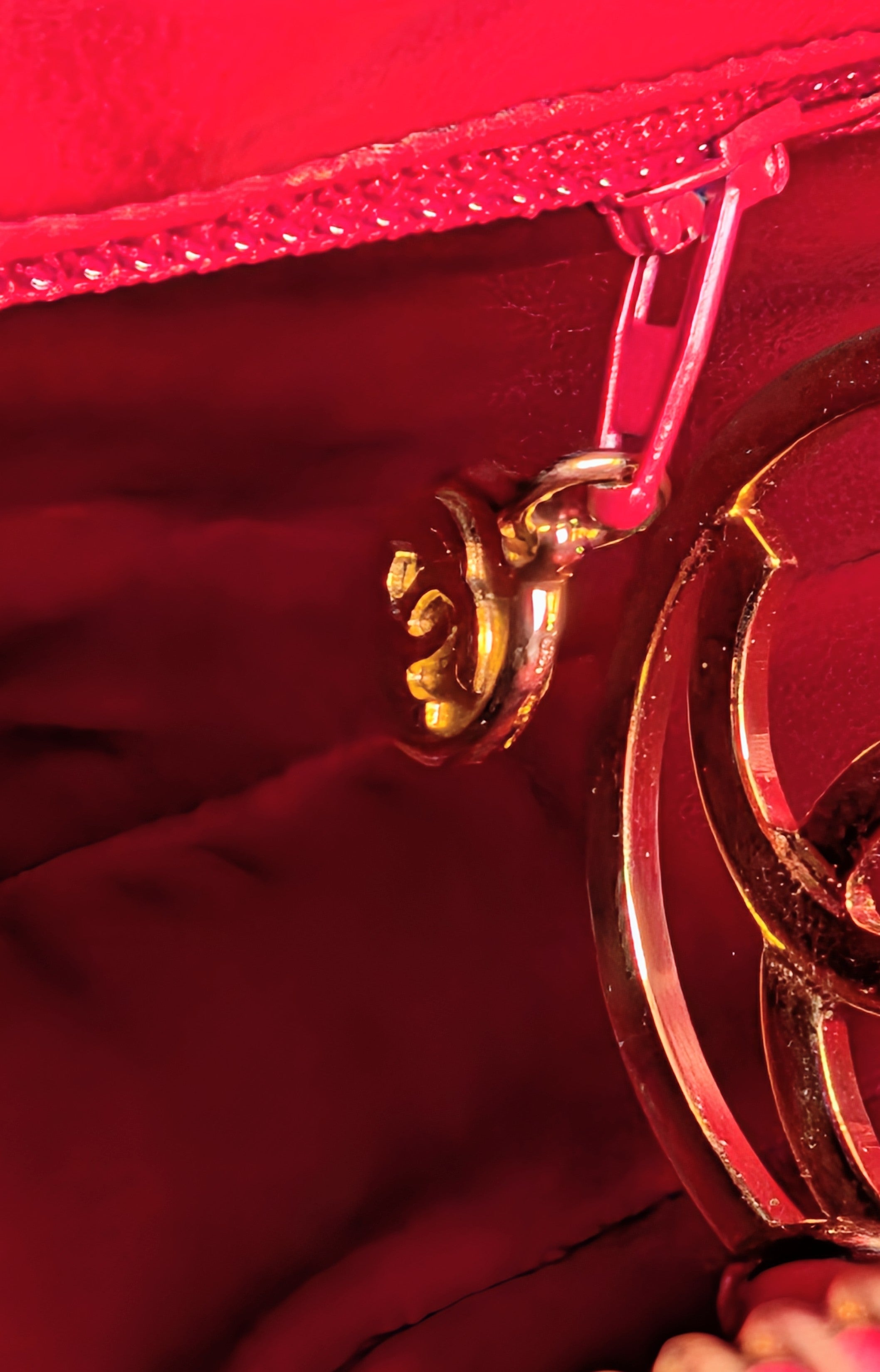 Chanel Vintage Red Quilted Lambskin XL Hobo Bag with 24k Gold-Plated Medallion