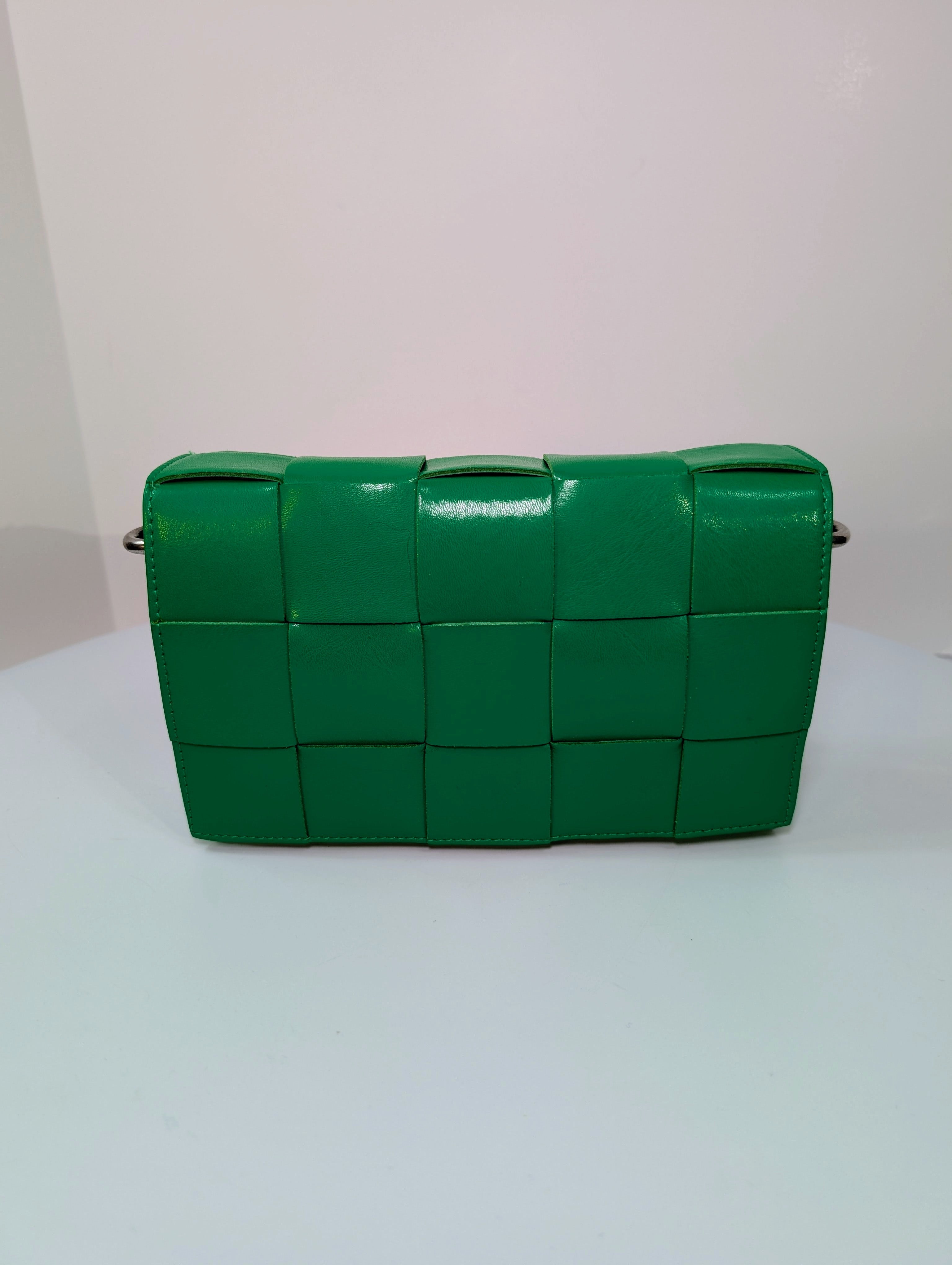 Bottega Veneta Parakeet Green Lambskin Padded Intrecciato Cassette Bag