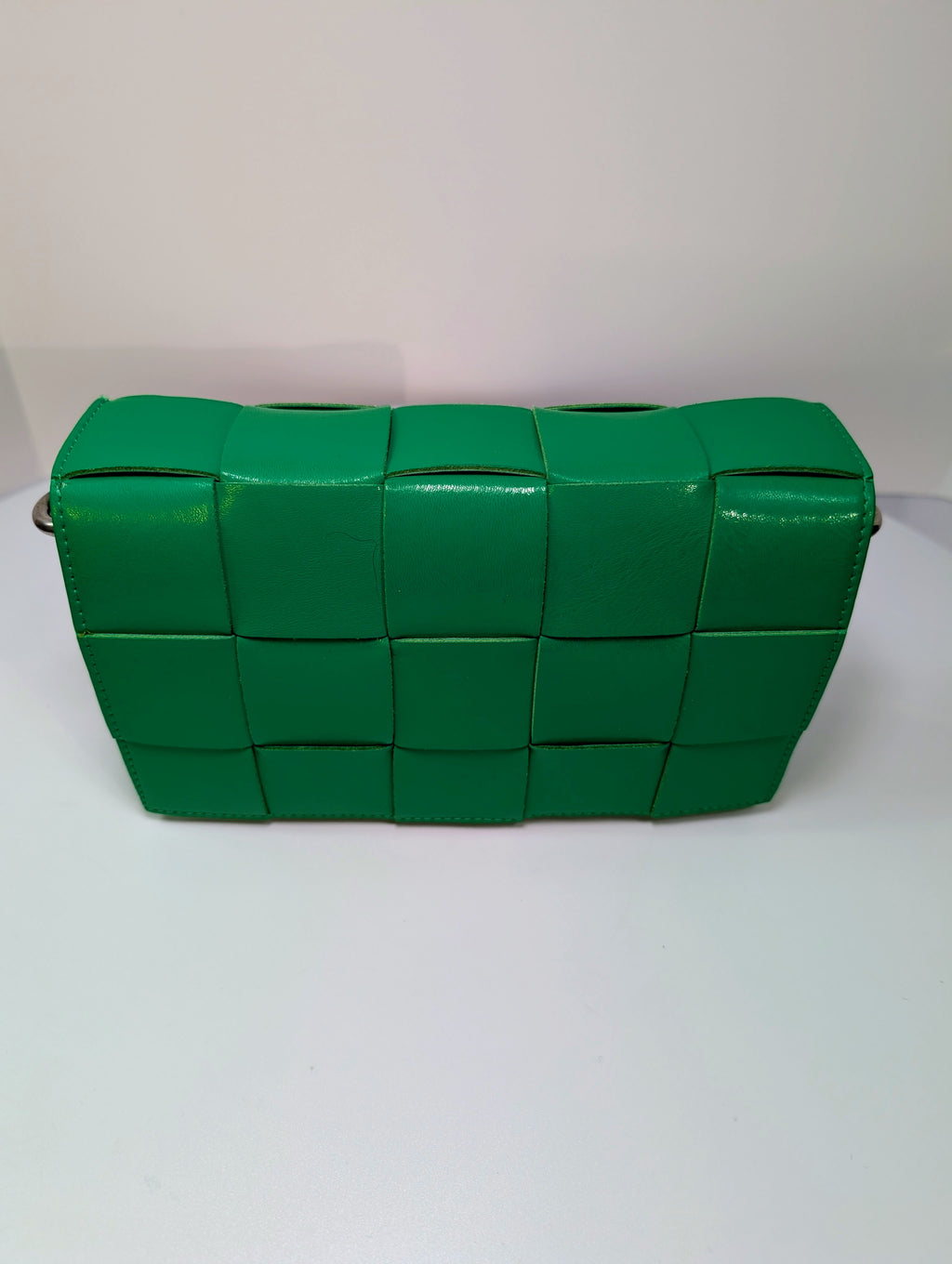 Bottega Veneta Parakeet Green Lambskin Padded Intrecciato Cassette Bag