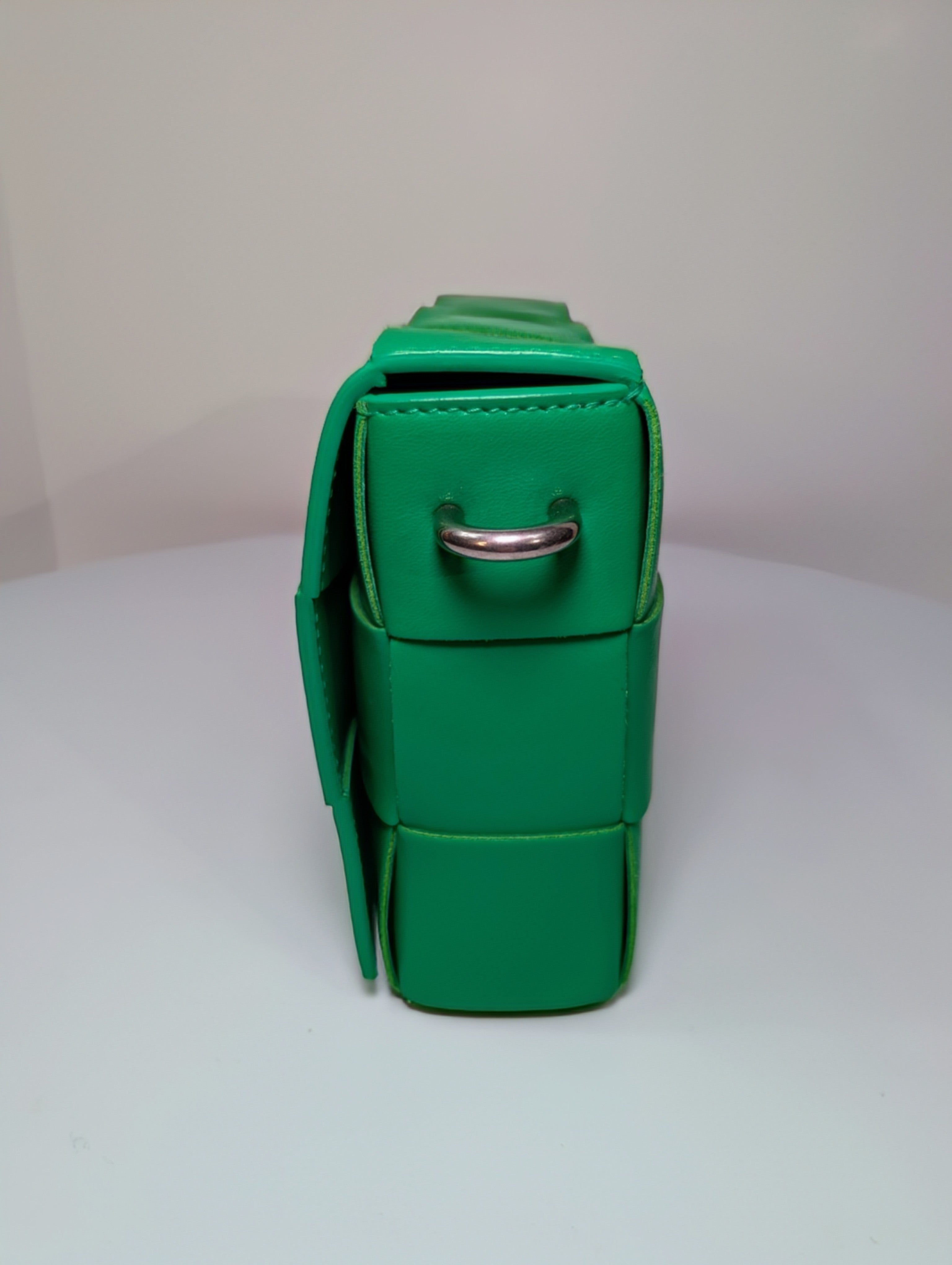 Bottega Veneta Parakeet Green Lambskin Padded Intrecciato Cassette Bag