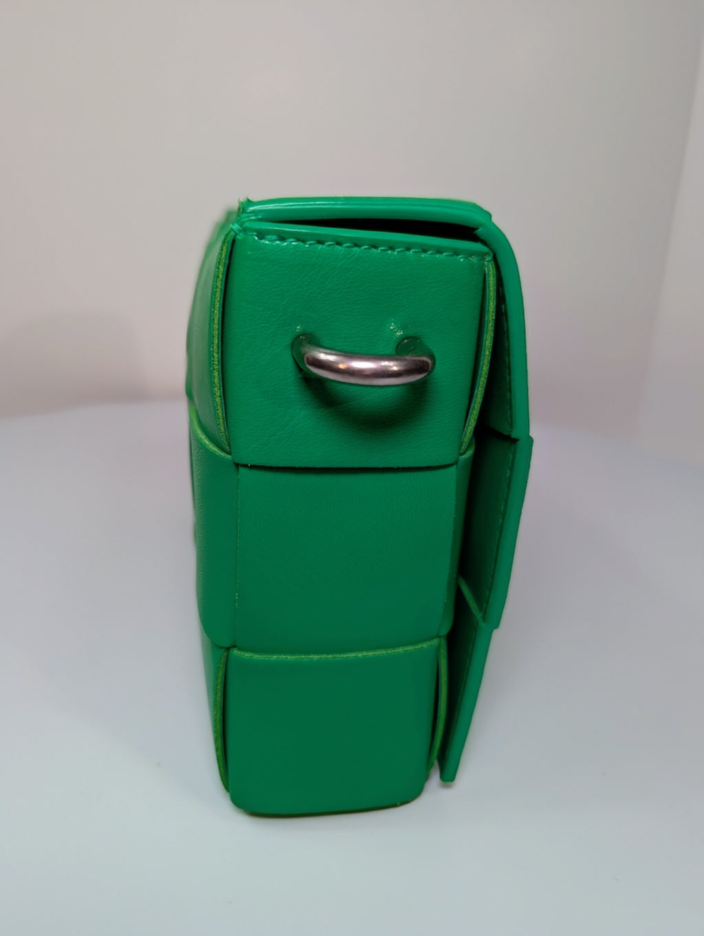 Bottega Veneta Parakeet Green Lambskin Padded Intrecciato Cassette Bag