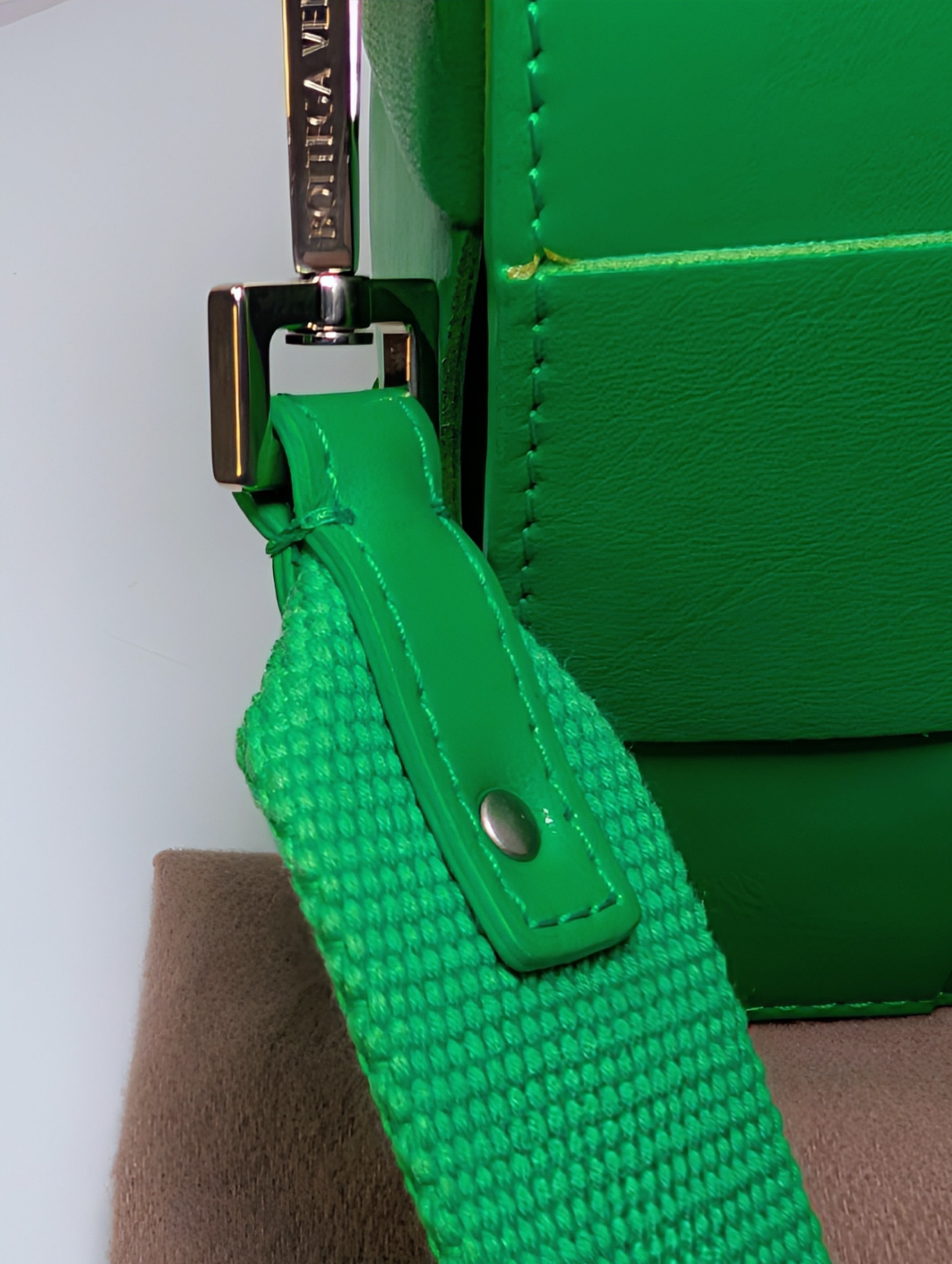 Bottega Veneta Parakeet Green Lambskin Padded Intrecciato Cassette Bag