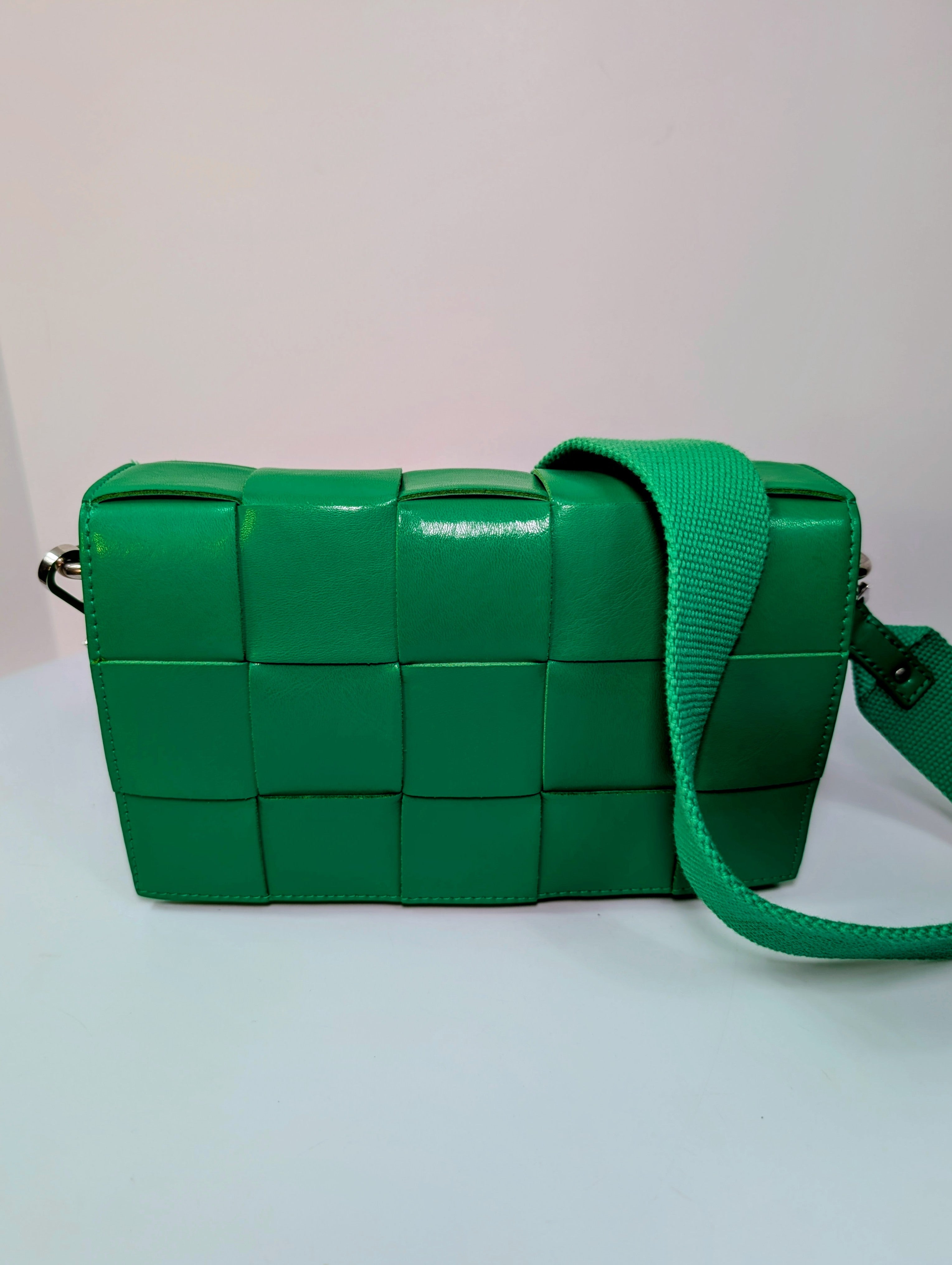 Bottega Veneta Parakeet Green Lambskin Padded Intrecciato Cassette Bag