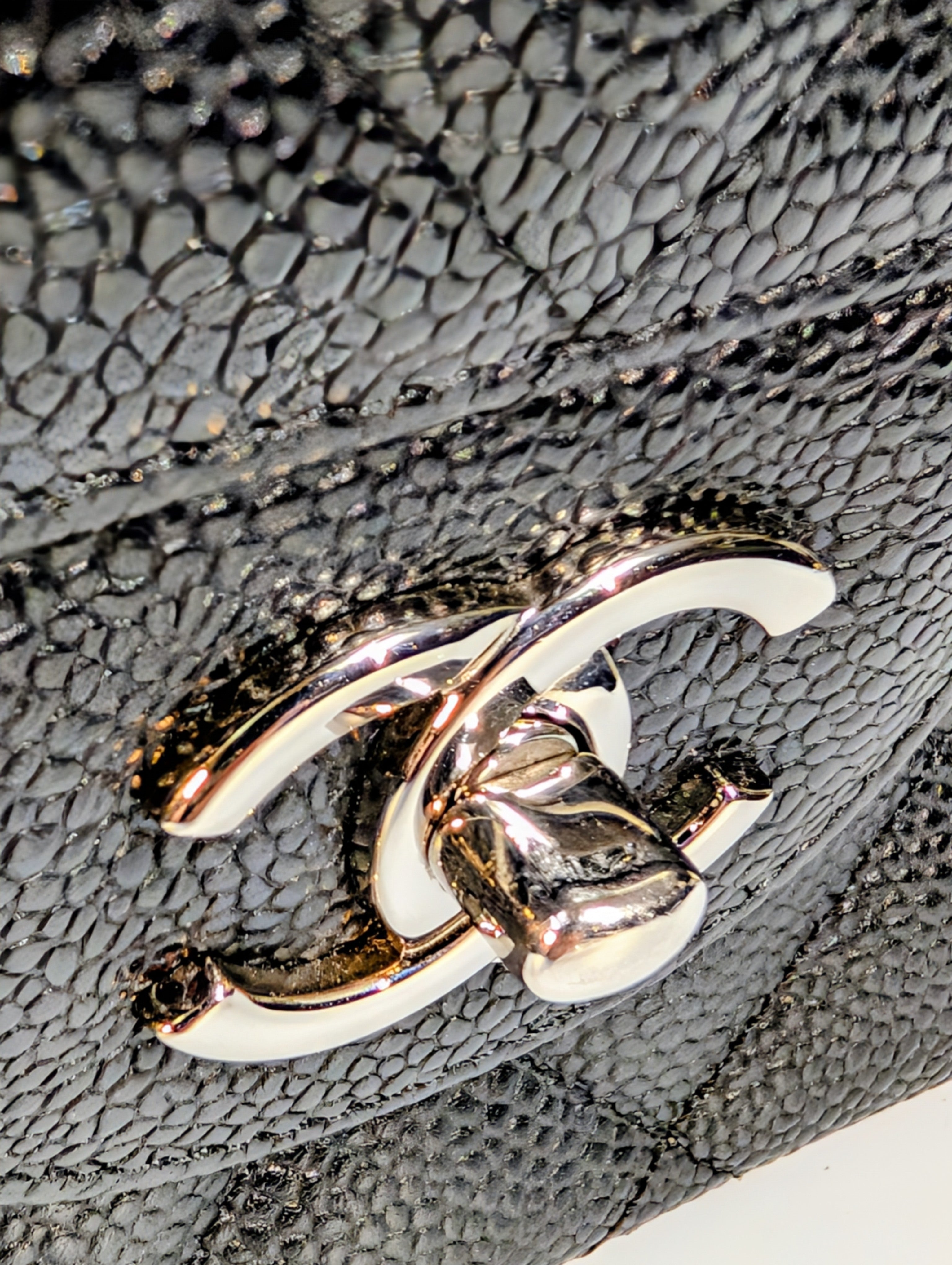 Chanel Black Caviar Classic Jumbo Double Flap Shoulder Bag