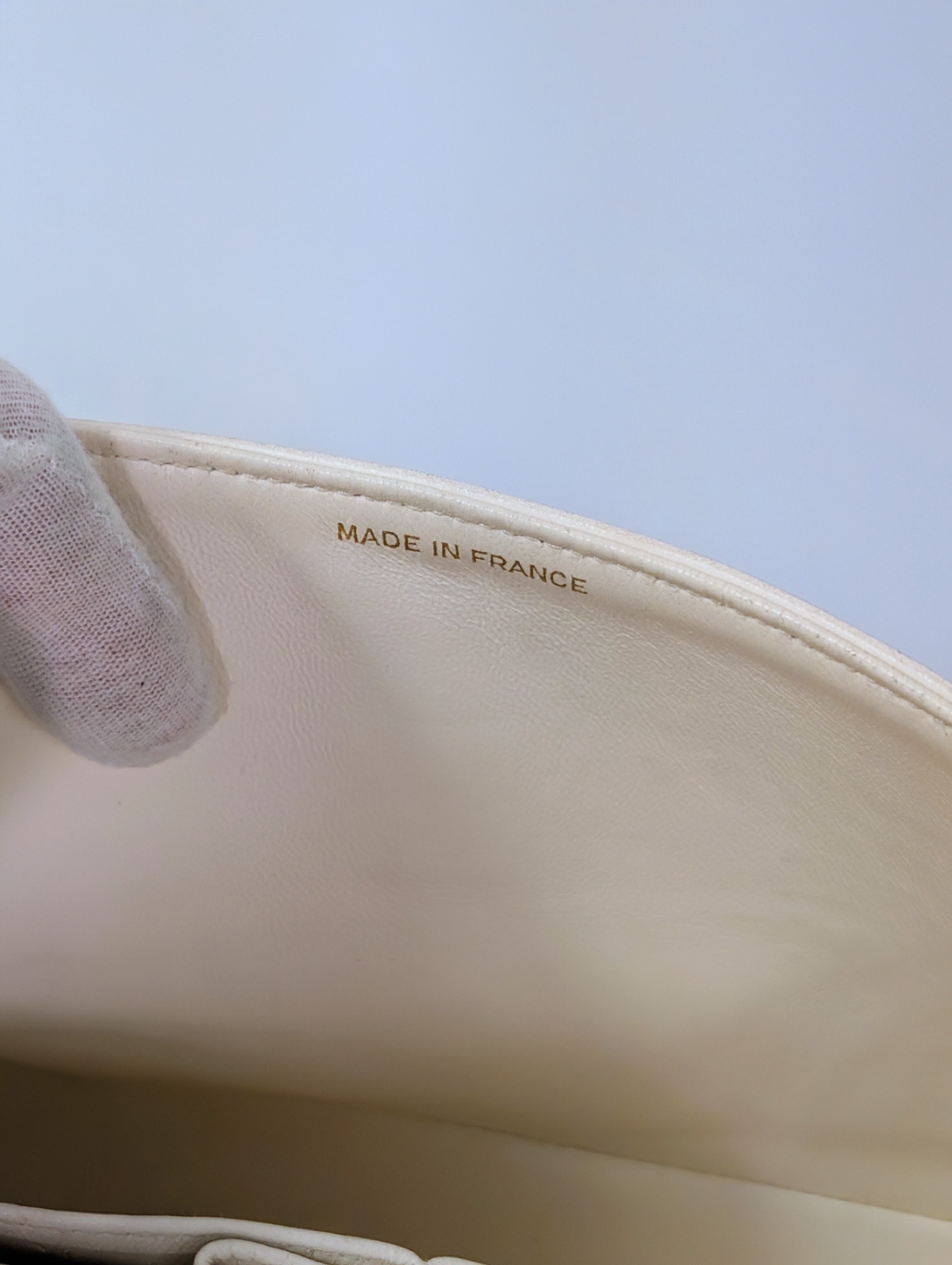 Chanel Rare Vintage White Medium Quilted Lambskin Classic Double Flap Bag with 24k Gold Hardware Series 1 (1989-1991)