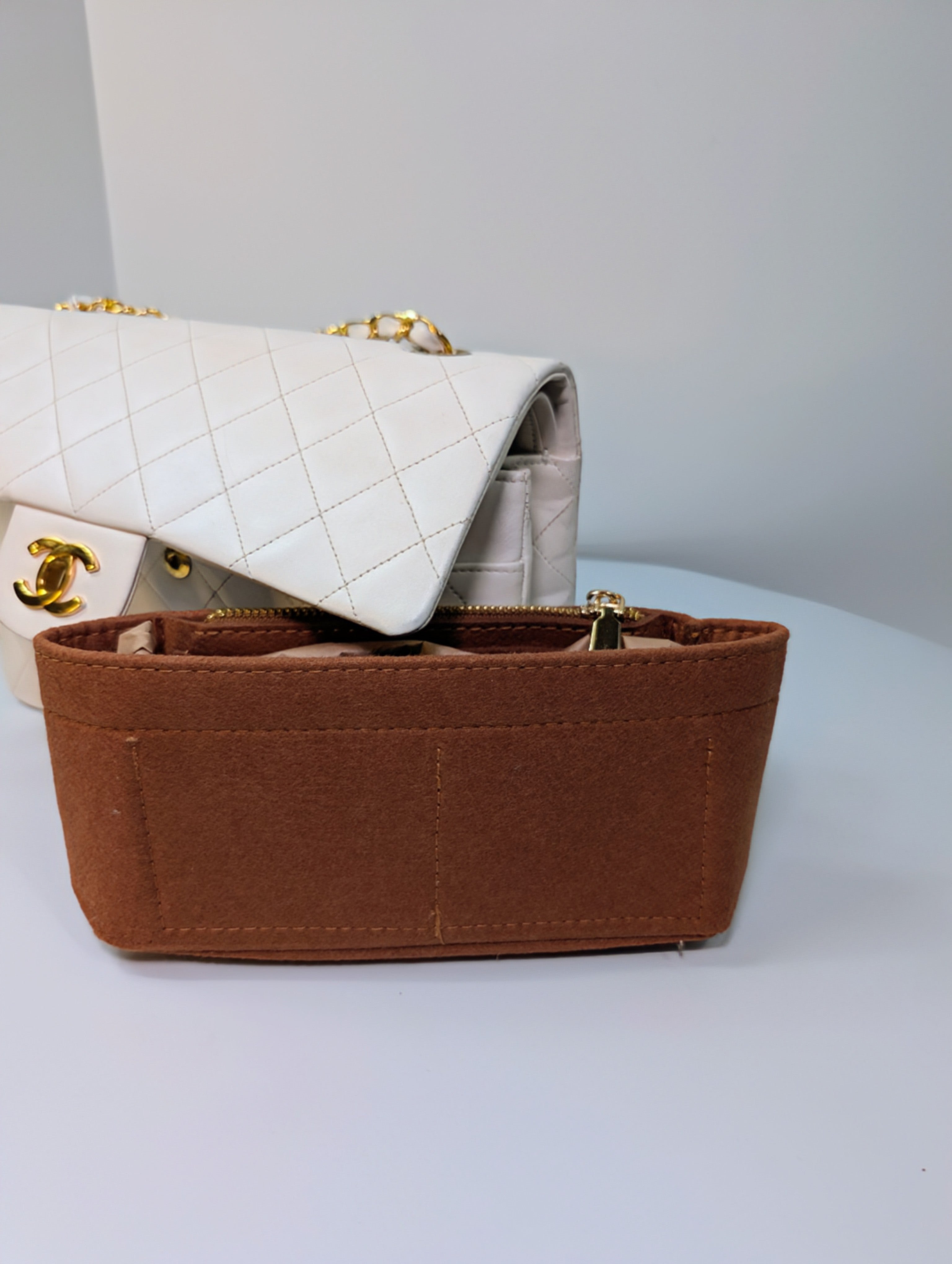 Chanel Rare Vintage White Medium Quilted Lambskin Classic Double Flap Bag with 24k Gold Hardware Series 1 (1989-1991)