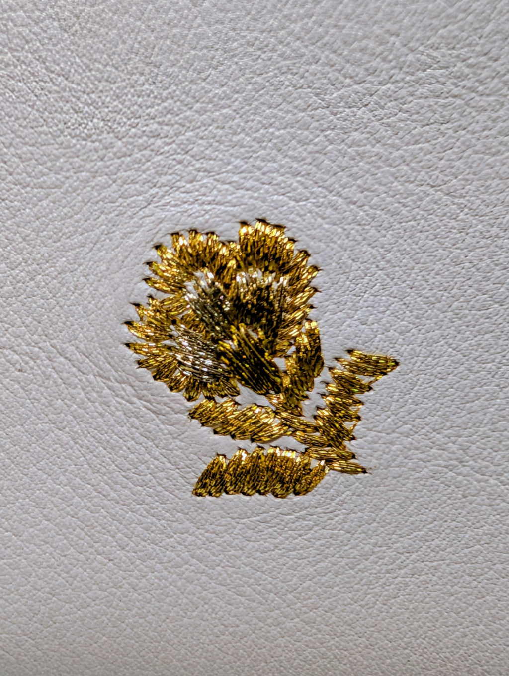 Fendi White "By The Way" Mini Boston Bag with Gold Floral Embroidery