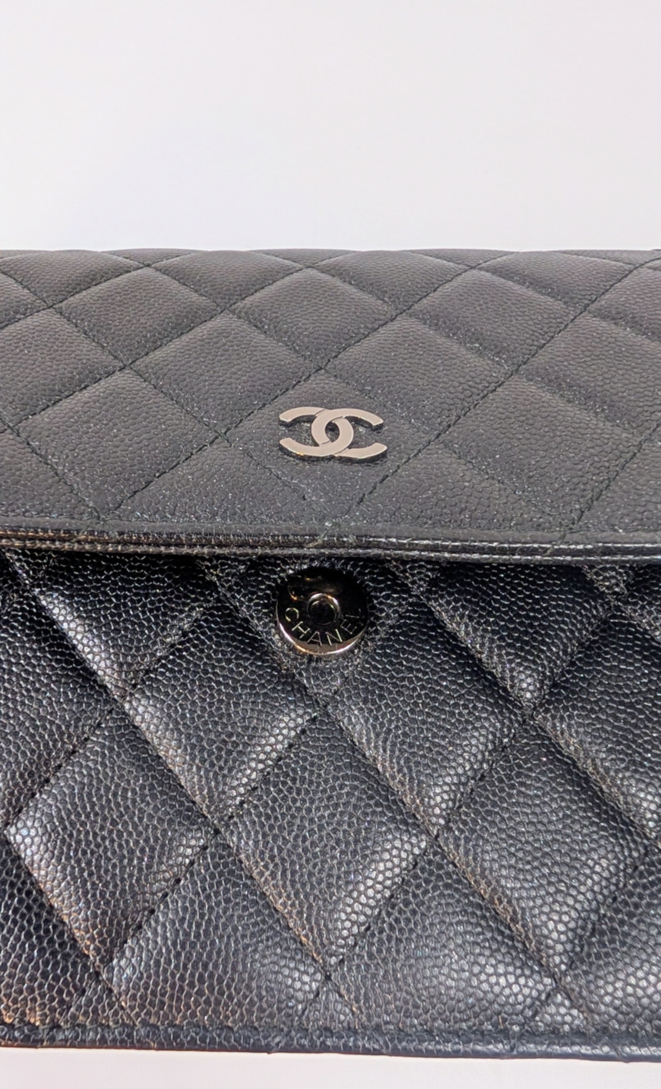 Chanel Very Rare "So Black" Quilted Caviar Leather Square Mini Flap Bag
