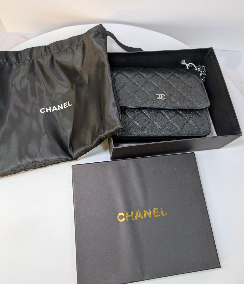 Chanel Very Rare "So Black" Quilted Caviar Leather Square Mini Flap Bag