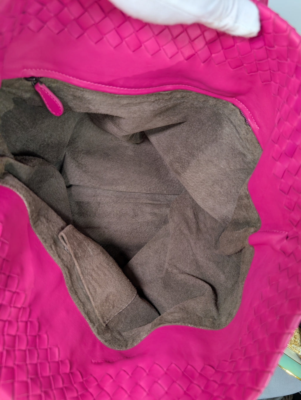 Bottega Veneta Hot Pink Intrecciato Medium Cabata Tote