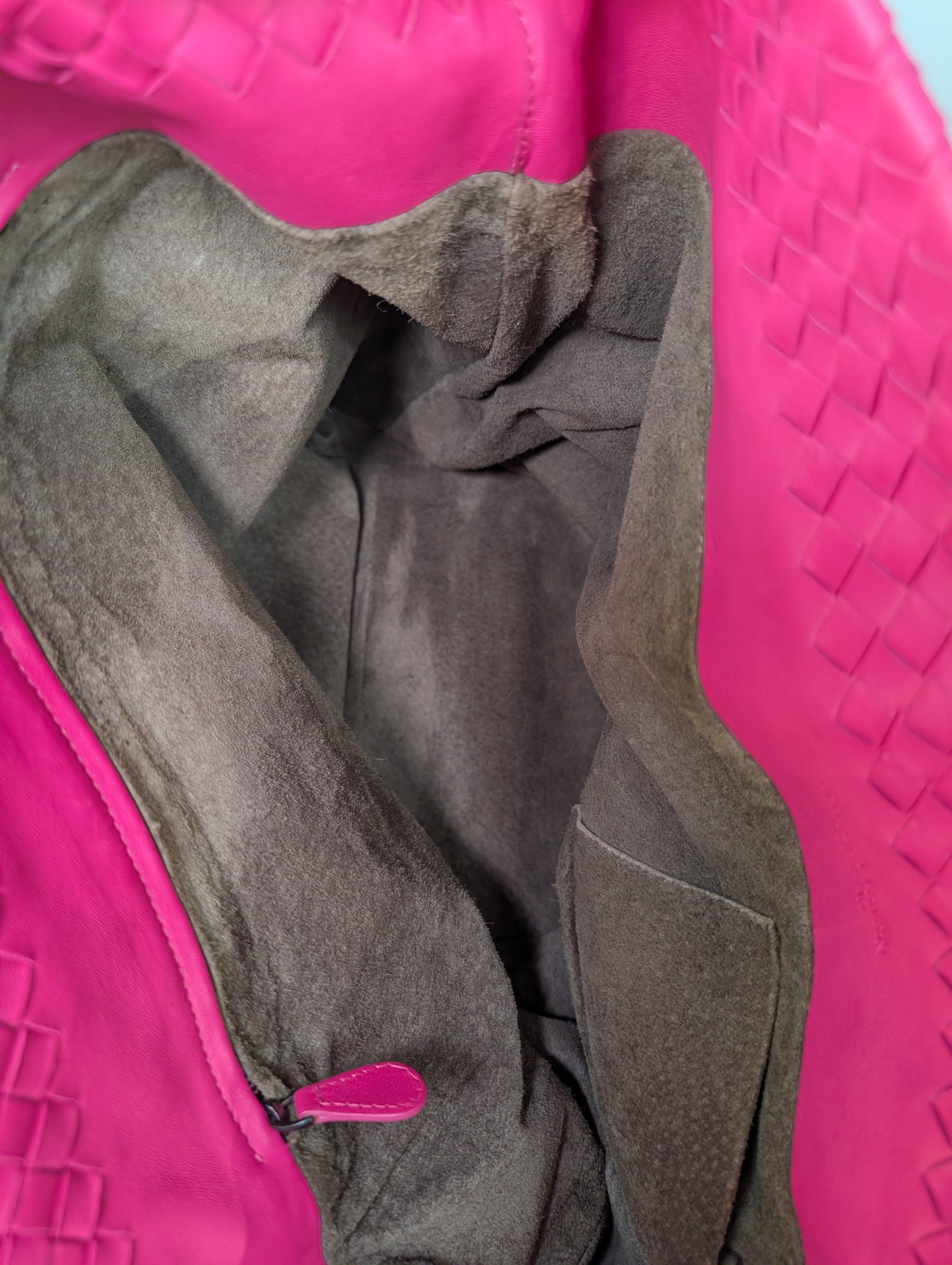 Bottega Veneta Hot Pink Intrecciato Medium Cabata Tote