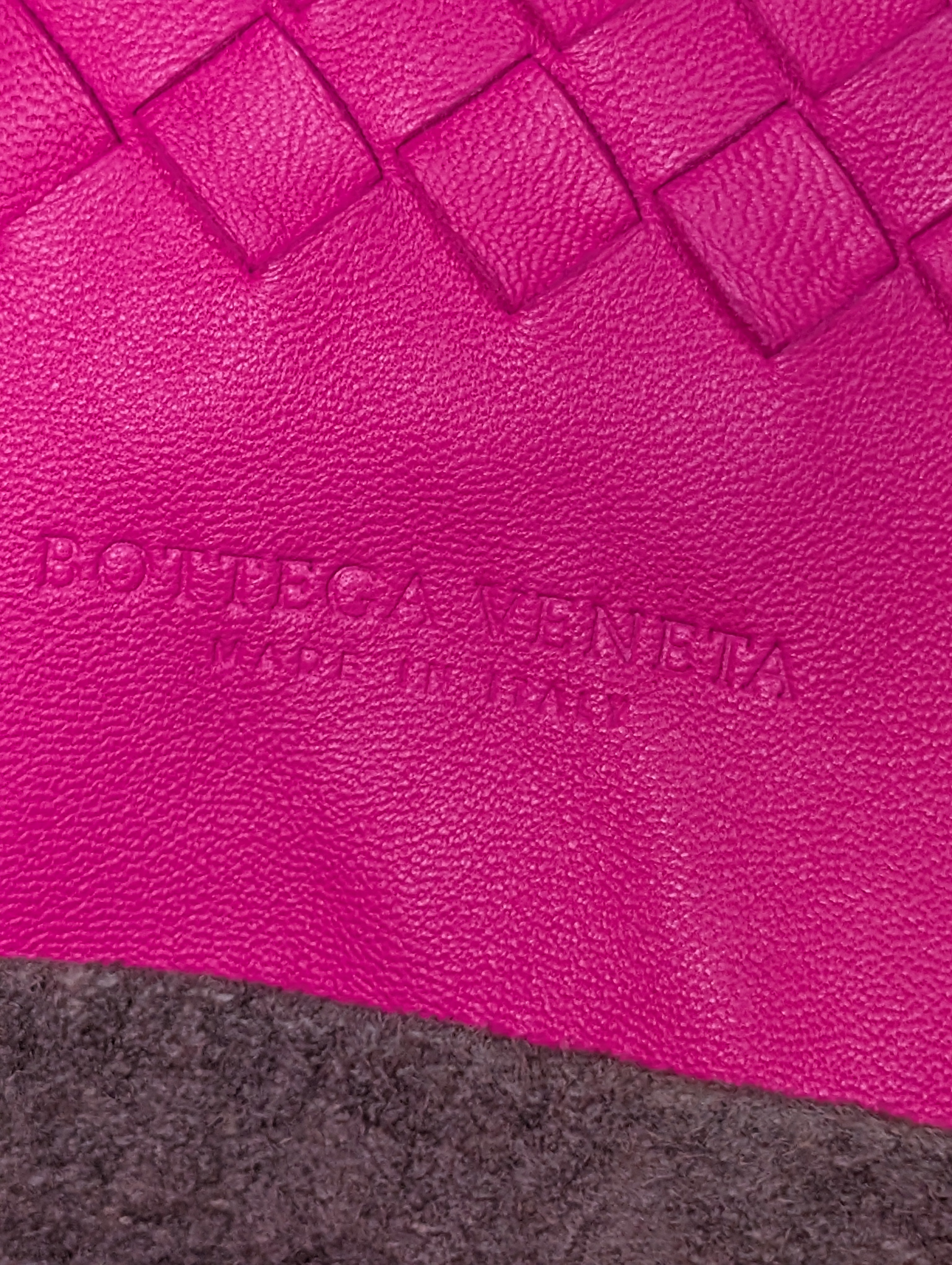 Bottega Veneta Hot Pink Intrecciato Medium Cabata Tote