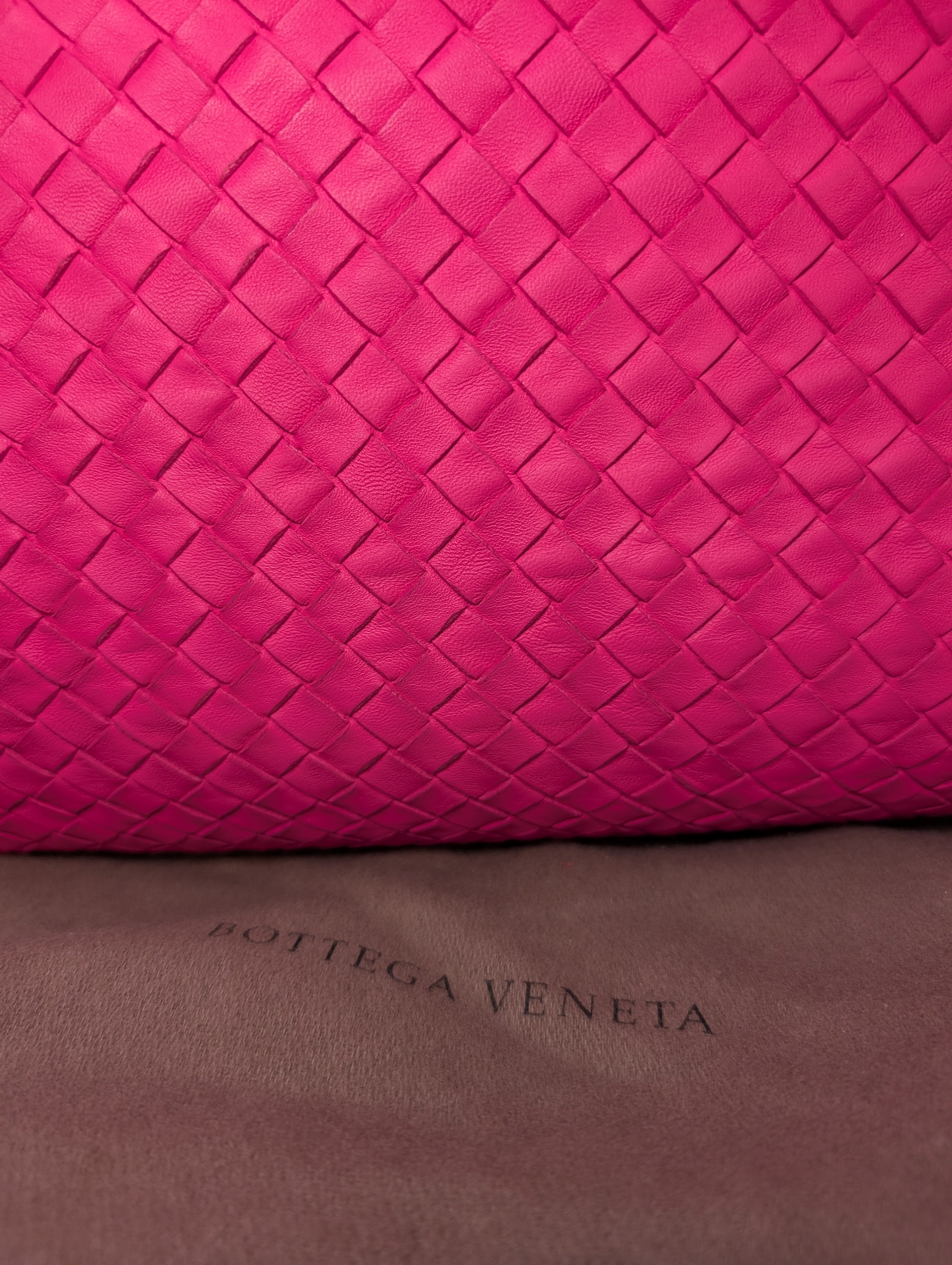 Bottega Veneta Hot Pink Intrecciato Medium Cabata Tote