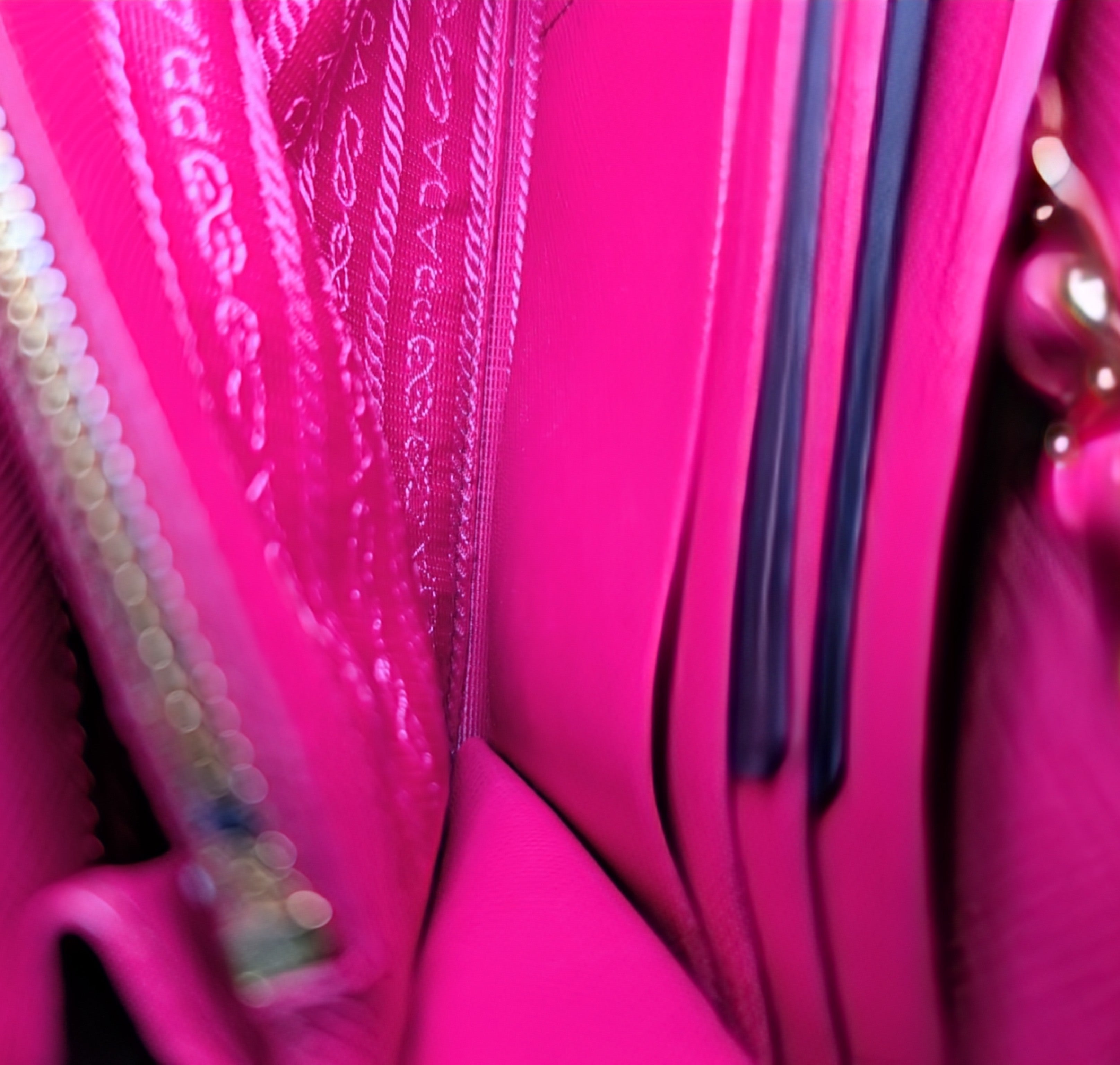 Prada Hot Pink Saffiano Heart Turn Lock Mini Bag with Key Charm