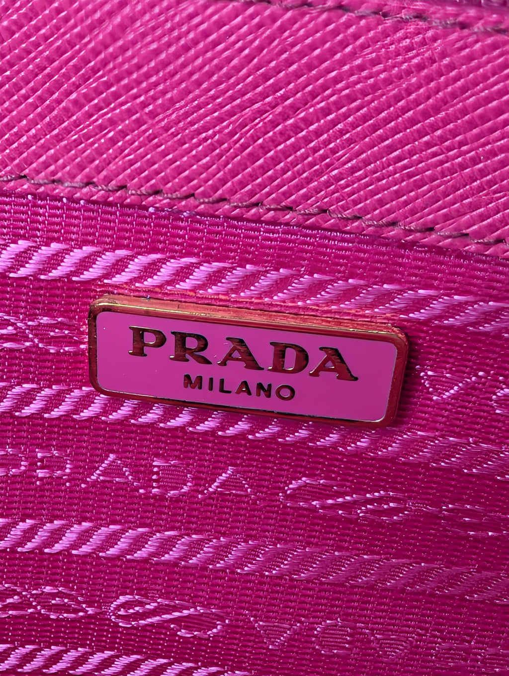 Prada Hot Pink Saffiano Heart Turn Lock Mini Bag with Key Charm