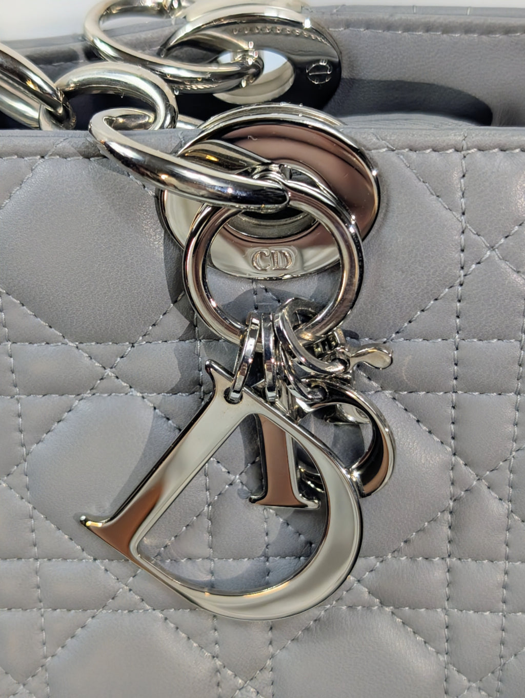 Christian Dior Maison Soft Zippered Grey Cannage Tote