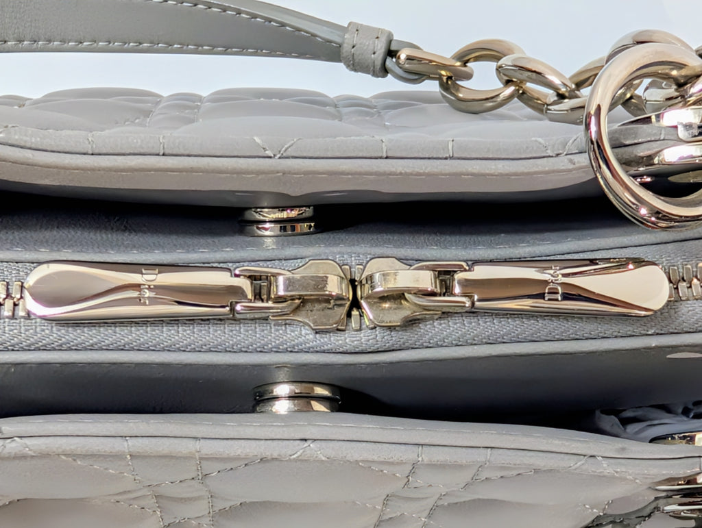 Christian Dior Maison Soft Zippered Grey Cannage Tote