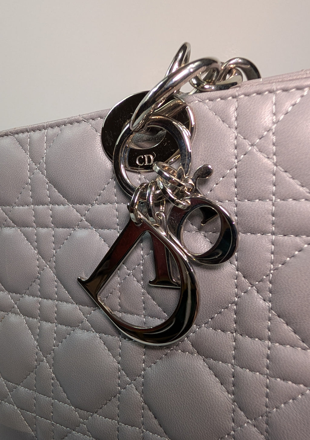 Christian Dior Maison Soft Zippered Grey Cannage Tote