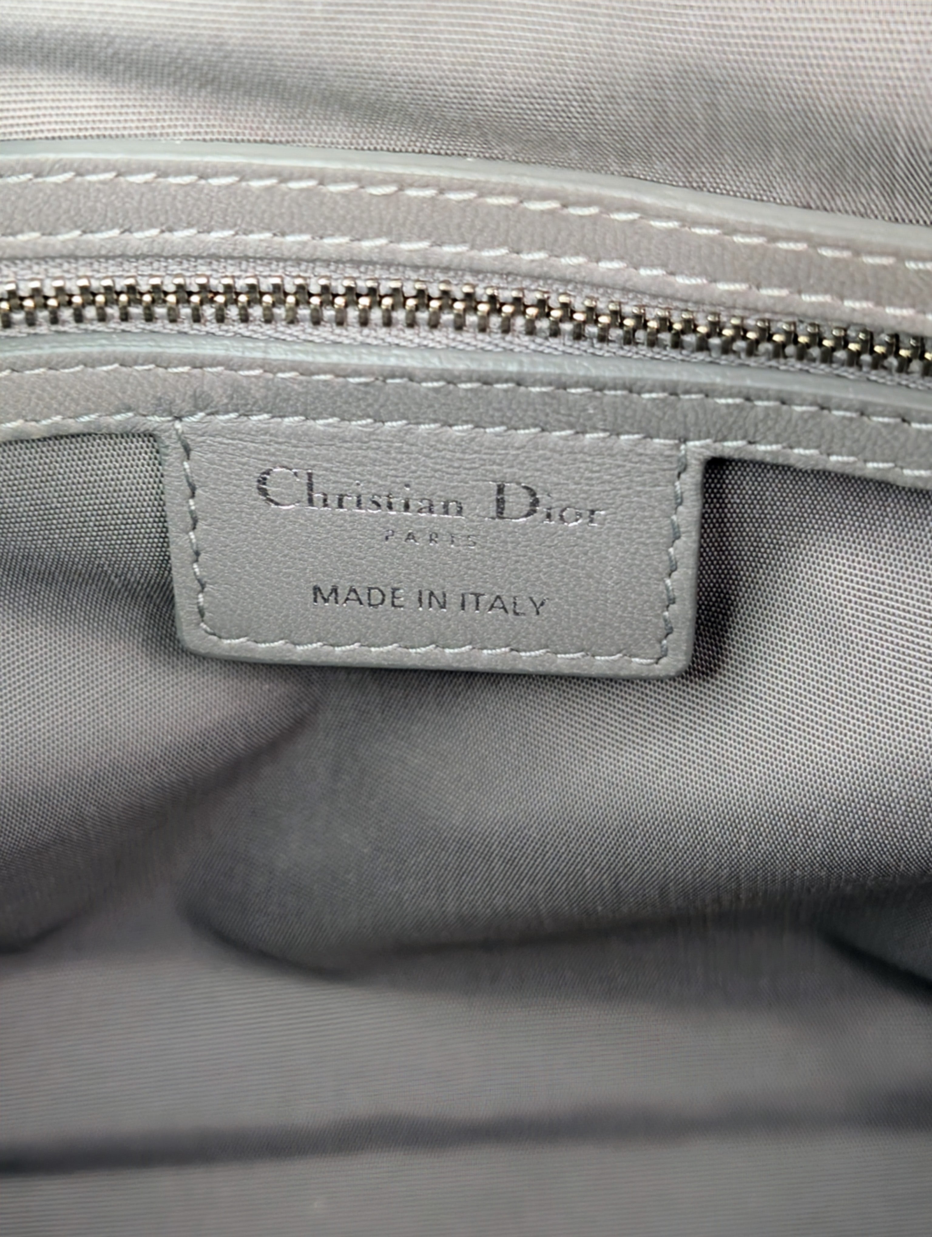 Christian Dior Maison Soft Zippered Grey Cannage Tote