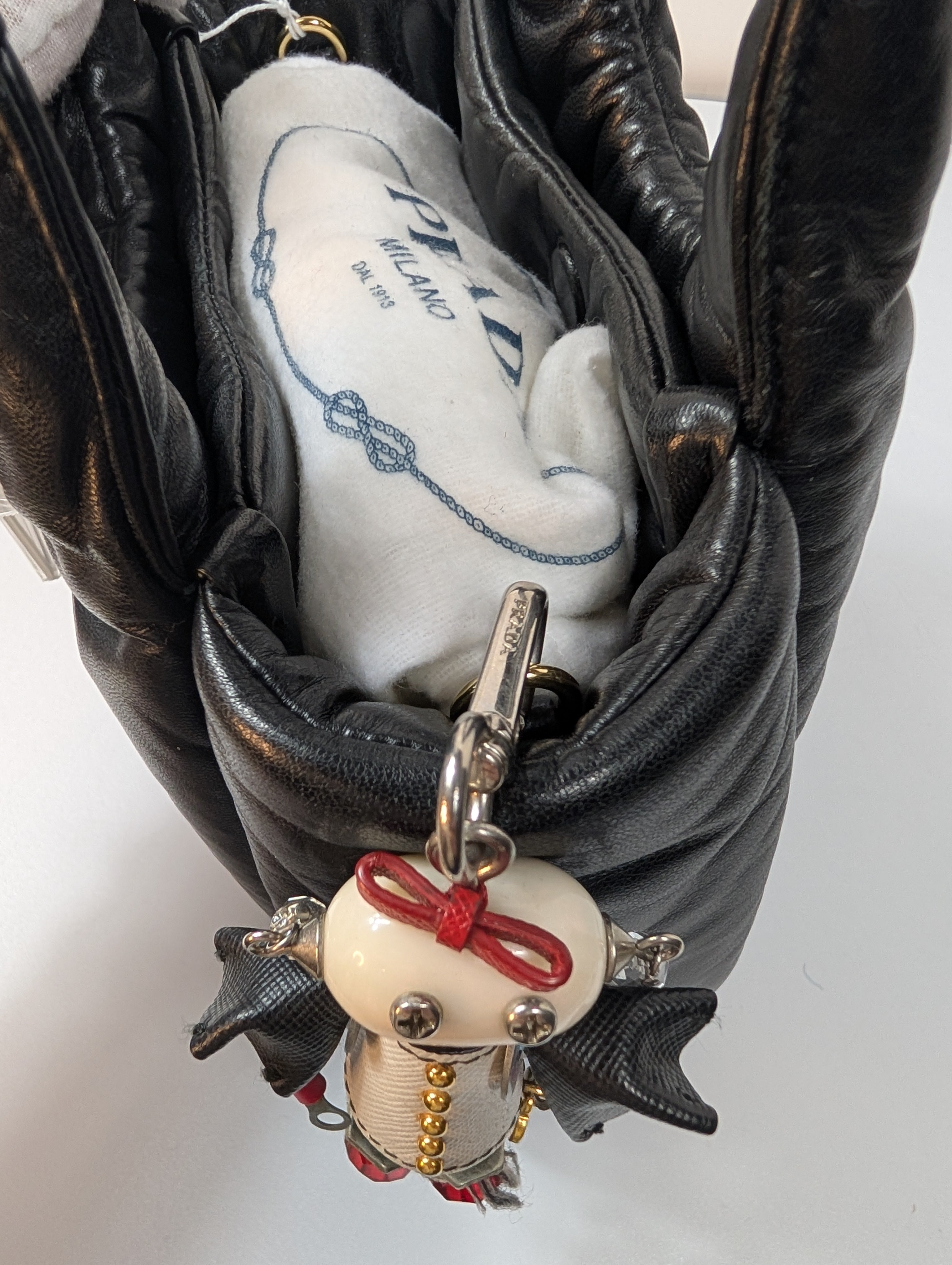 Prada Multicolor Mixed‑Media Doll Bag Charm