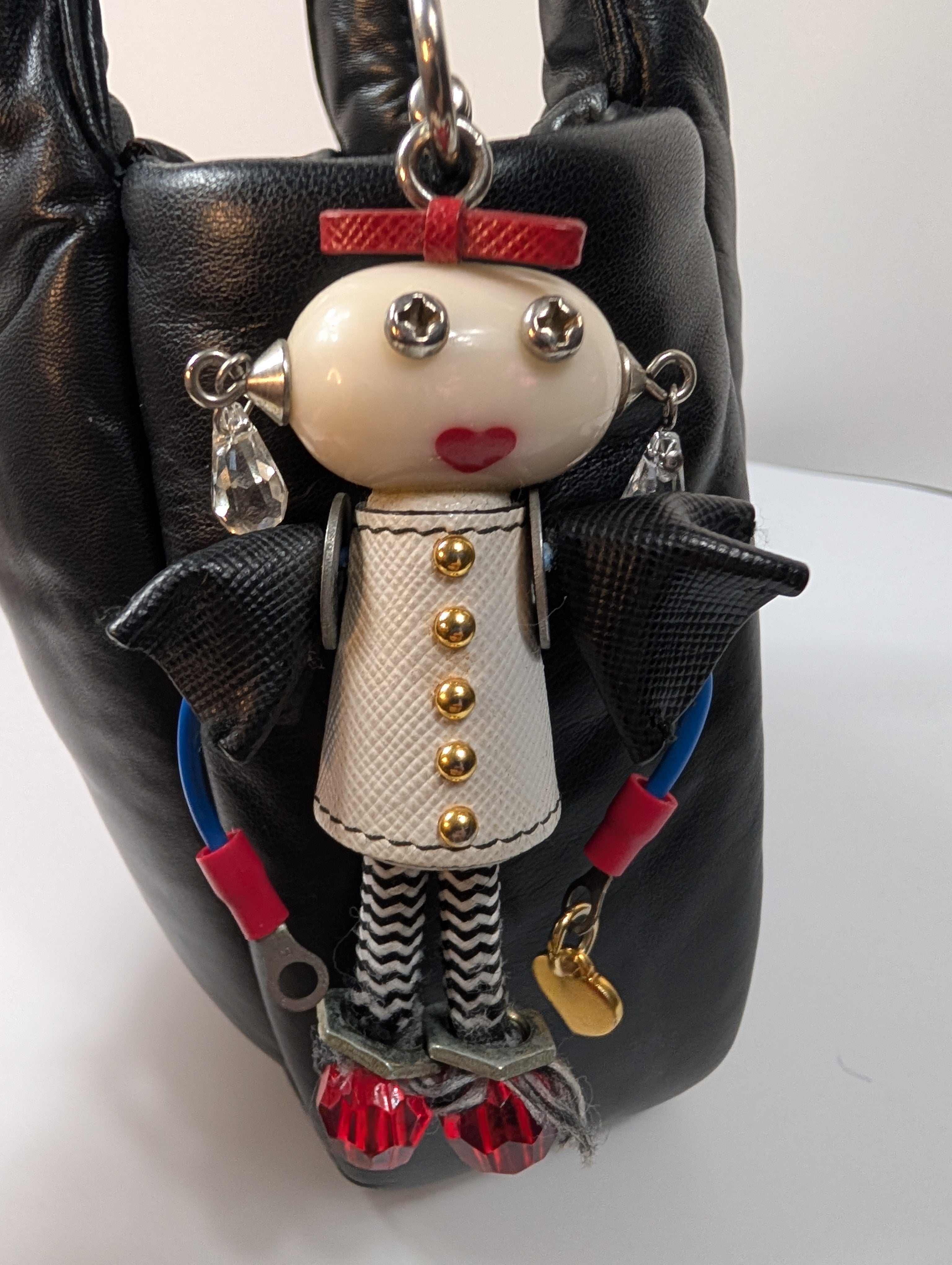 Prada Multicolor Mixed‑Media Doll Bag Charm