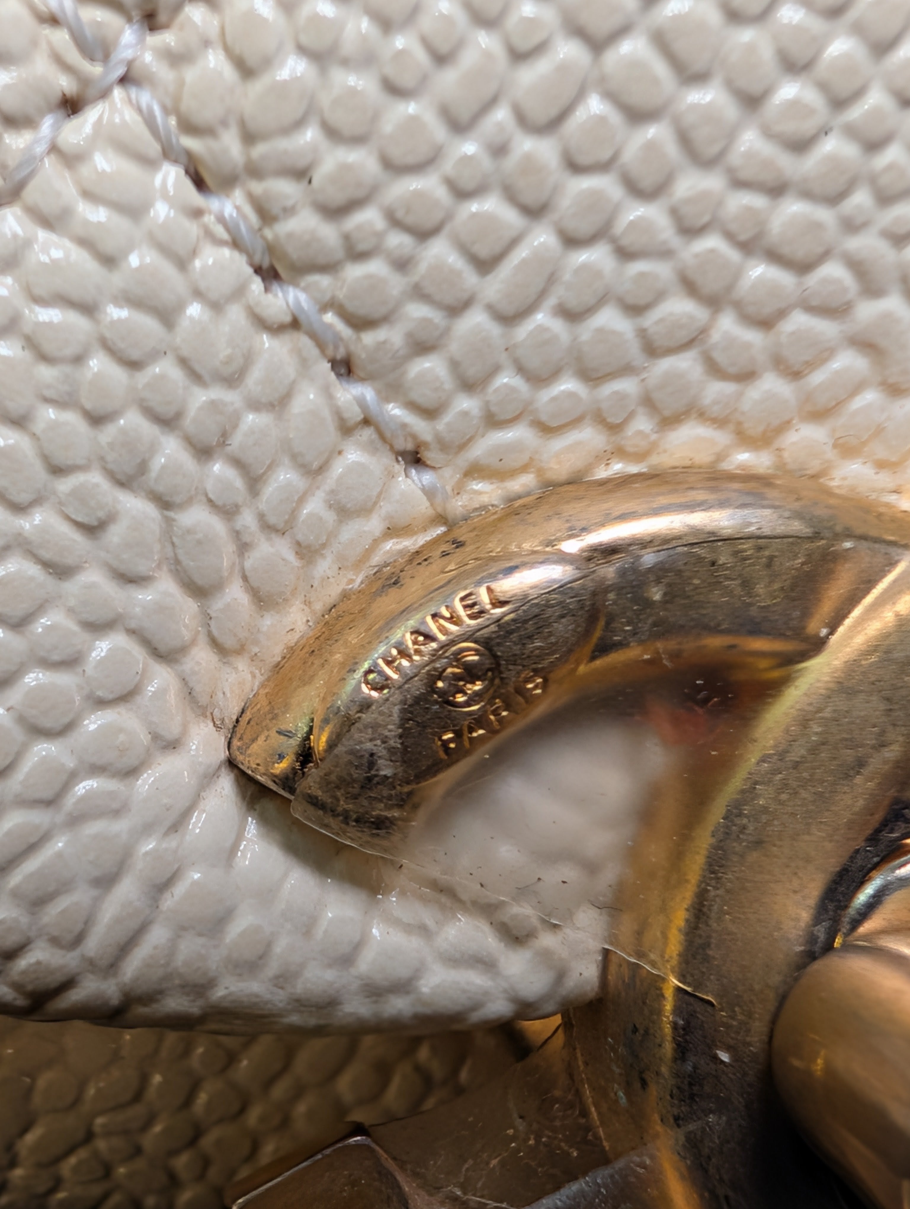 Chanel Melody Cream White Caviar Quilted Mini Flap Belt Bag