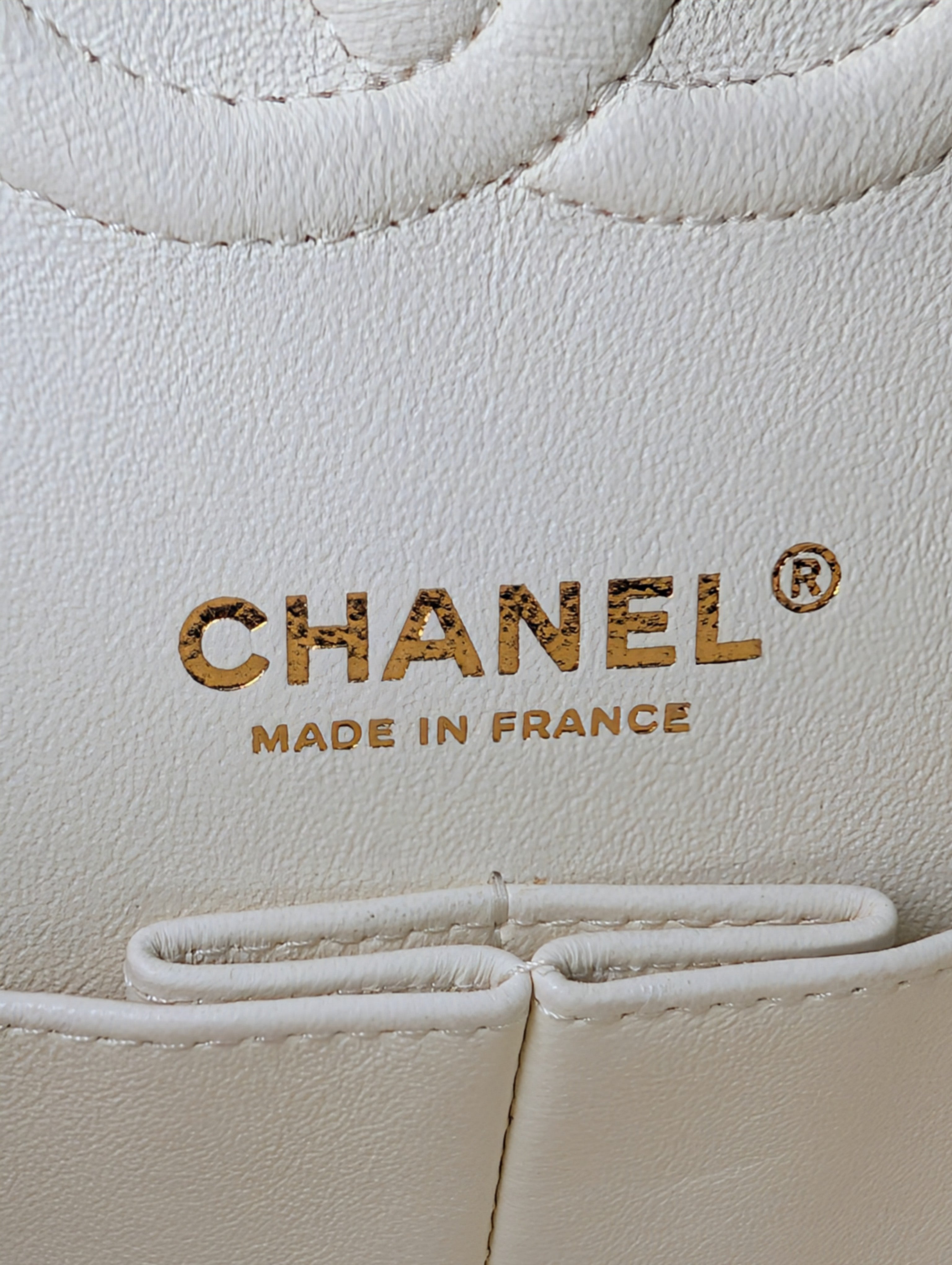Chanel Vintage S2 Classic White Quilted Caviar Leather Double Flap Bag with 24k Gold-Plated Hardware