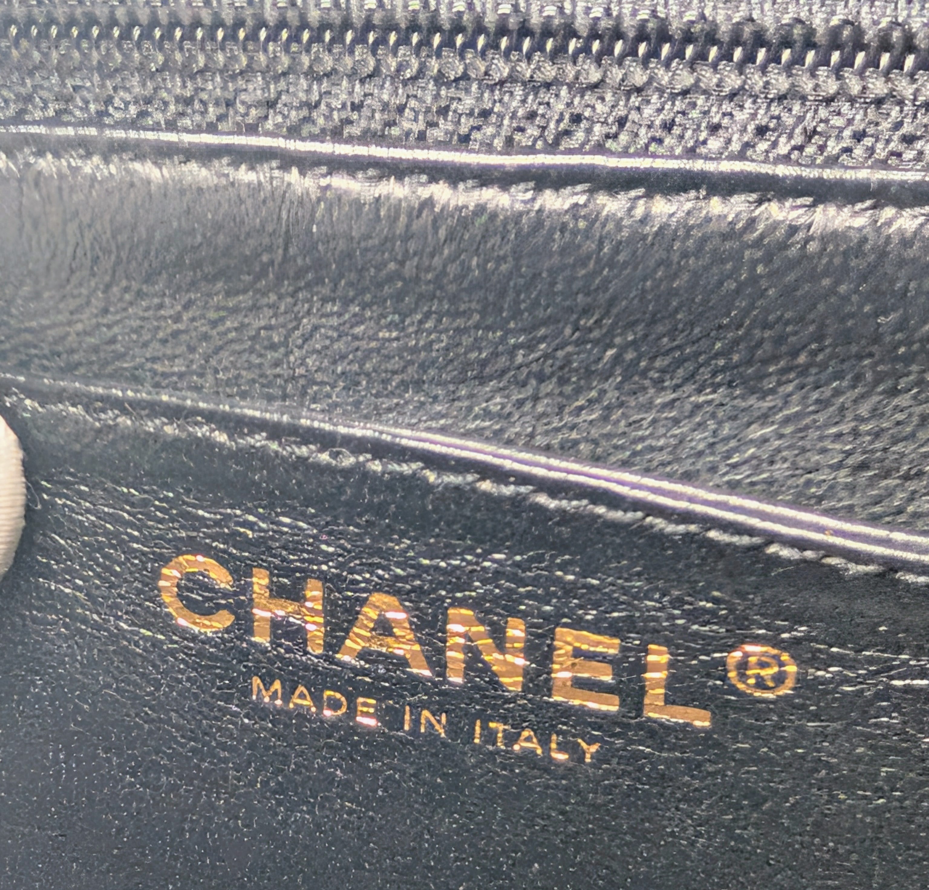 Chanel Vintage Black Quilted Caviar Leather Medium Kelly Flap Top Handle Bag