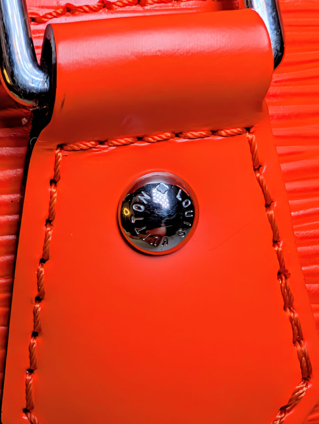 Louis Vuitton Mandarin Orange Epi Leather Alma BB with Jacquard Strap and Lock