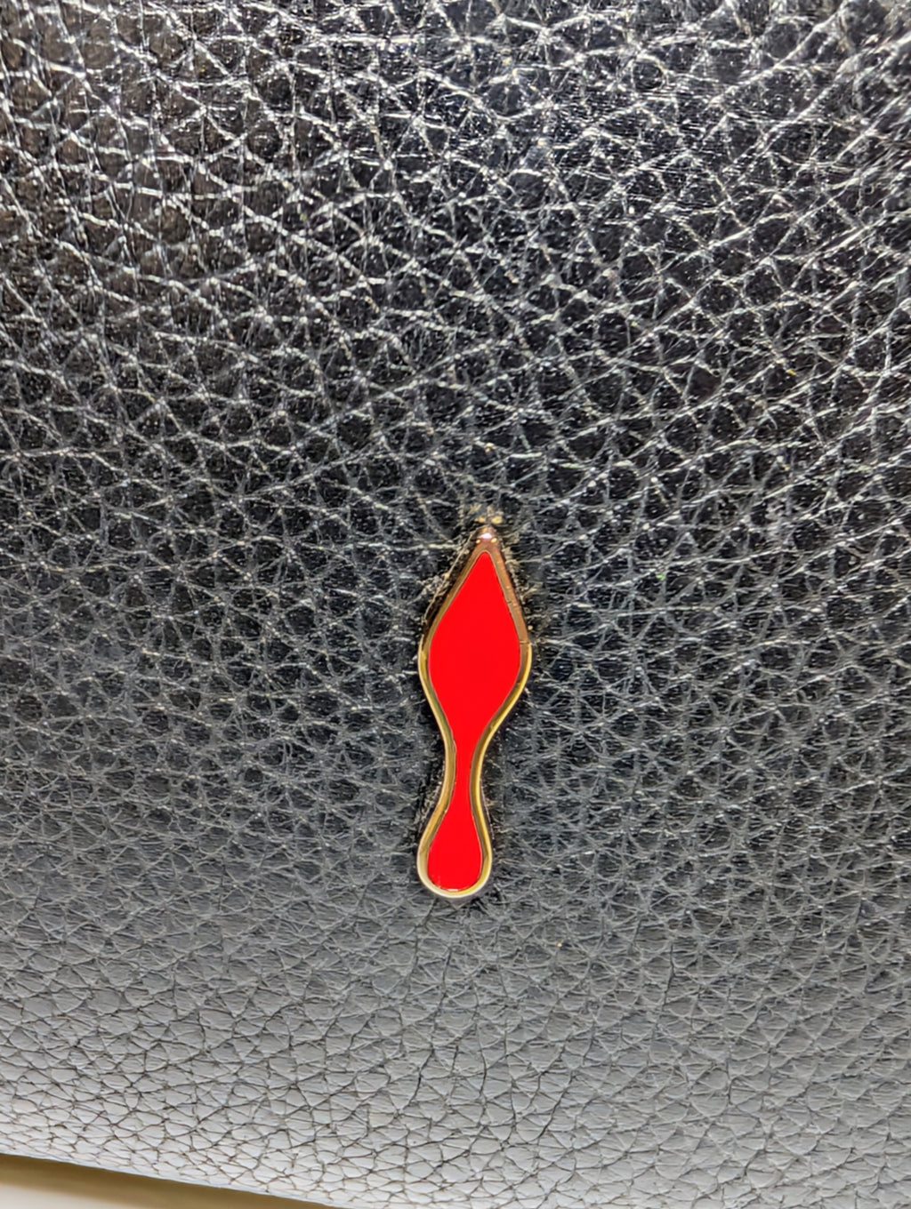 Christian Louboutin Black Calfskin Paloma Chain Clutch with Gold "Loubinthesky" Hardware