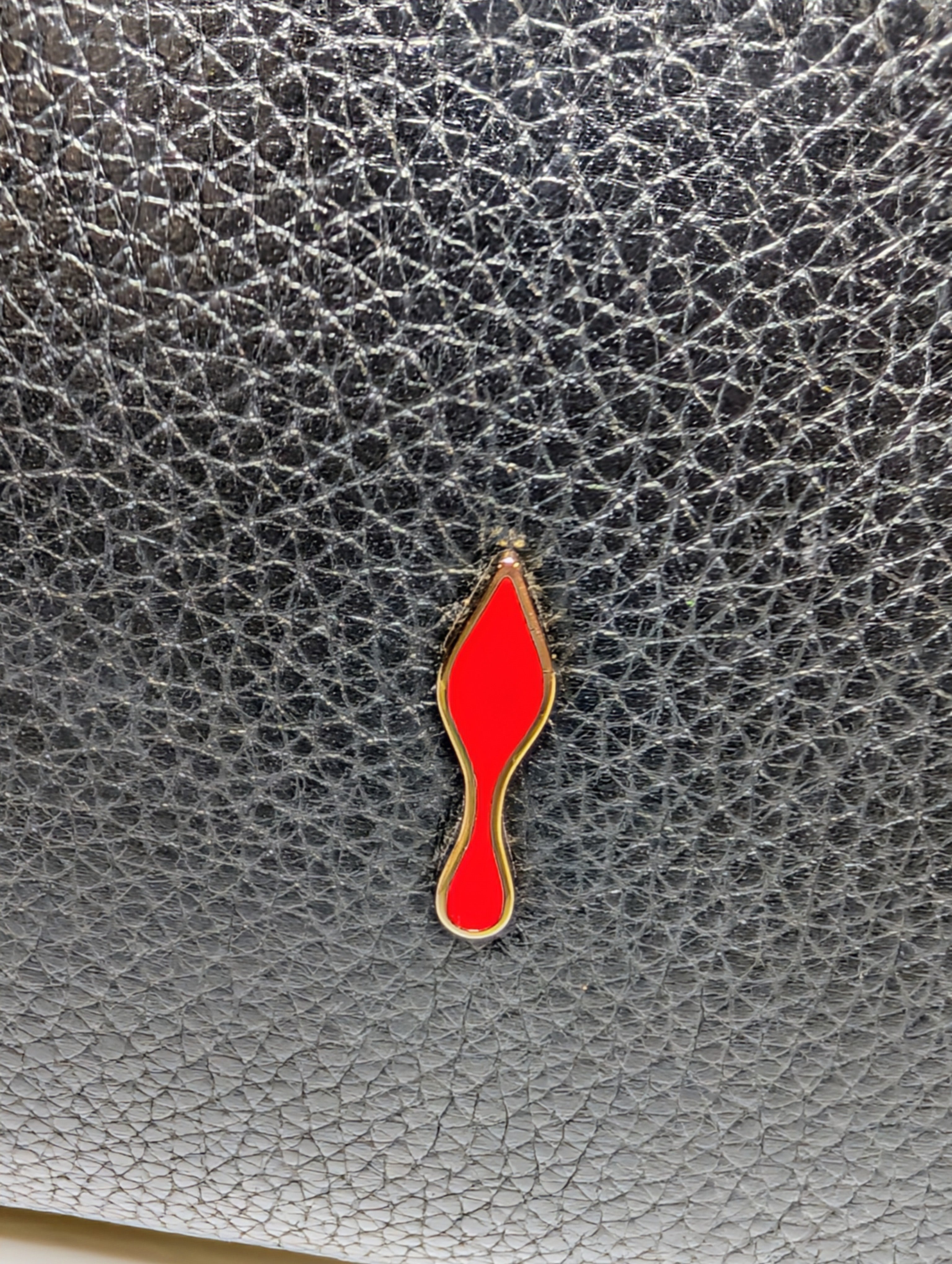 Christian Louboutin Black Calfskin Paloma Chain Clutch with Gold "Loubinthesky" Hardware