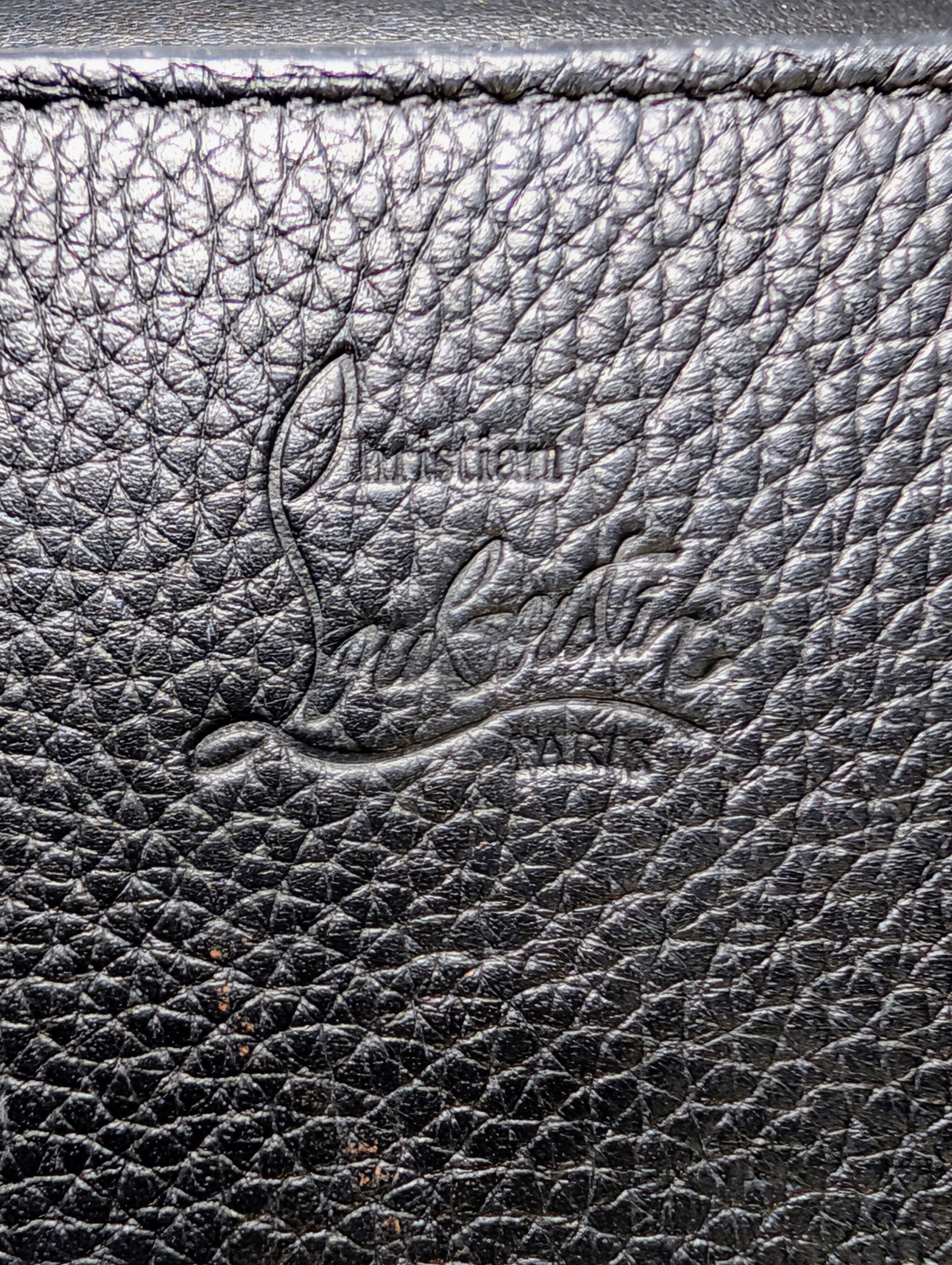 Christian Louboutin Black Calfskin Paloma Chain Clutch with Gold "Loubinthesky" Hardware