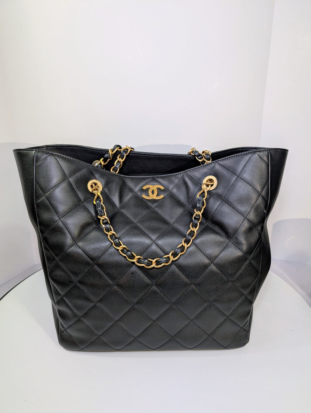 Chanel Black Quilted Calfskin Shopping Tote (GST)