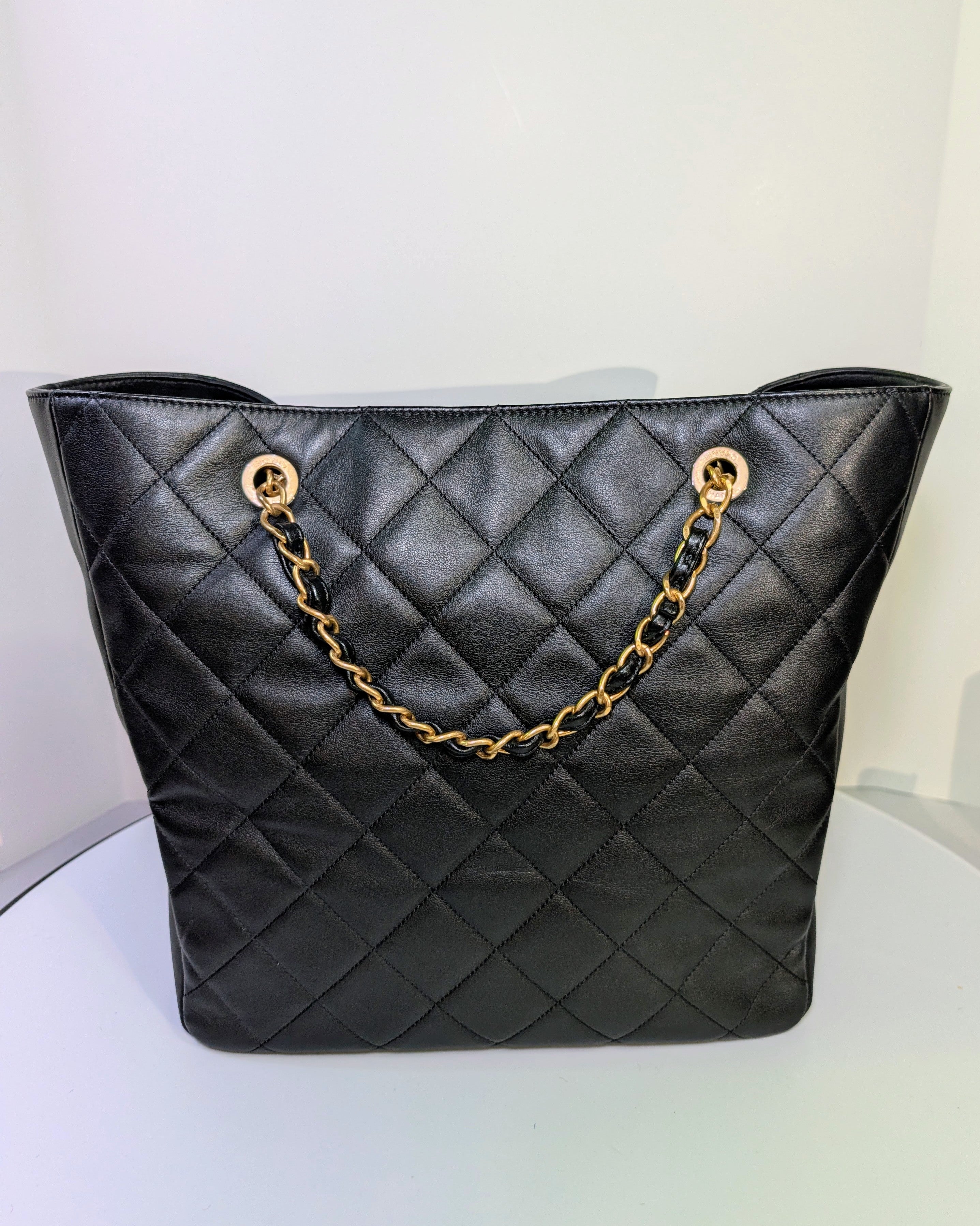 Chanel Black Quilted Calfskin Shopping Tote (GST)