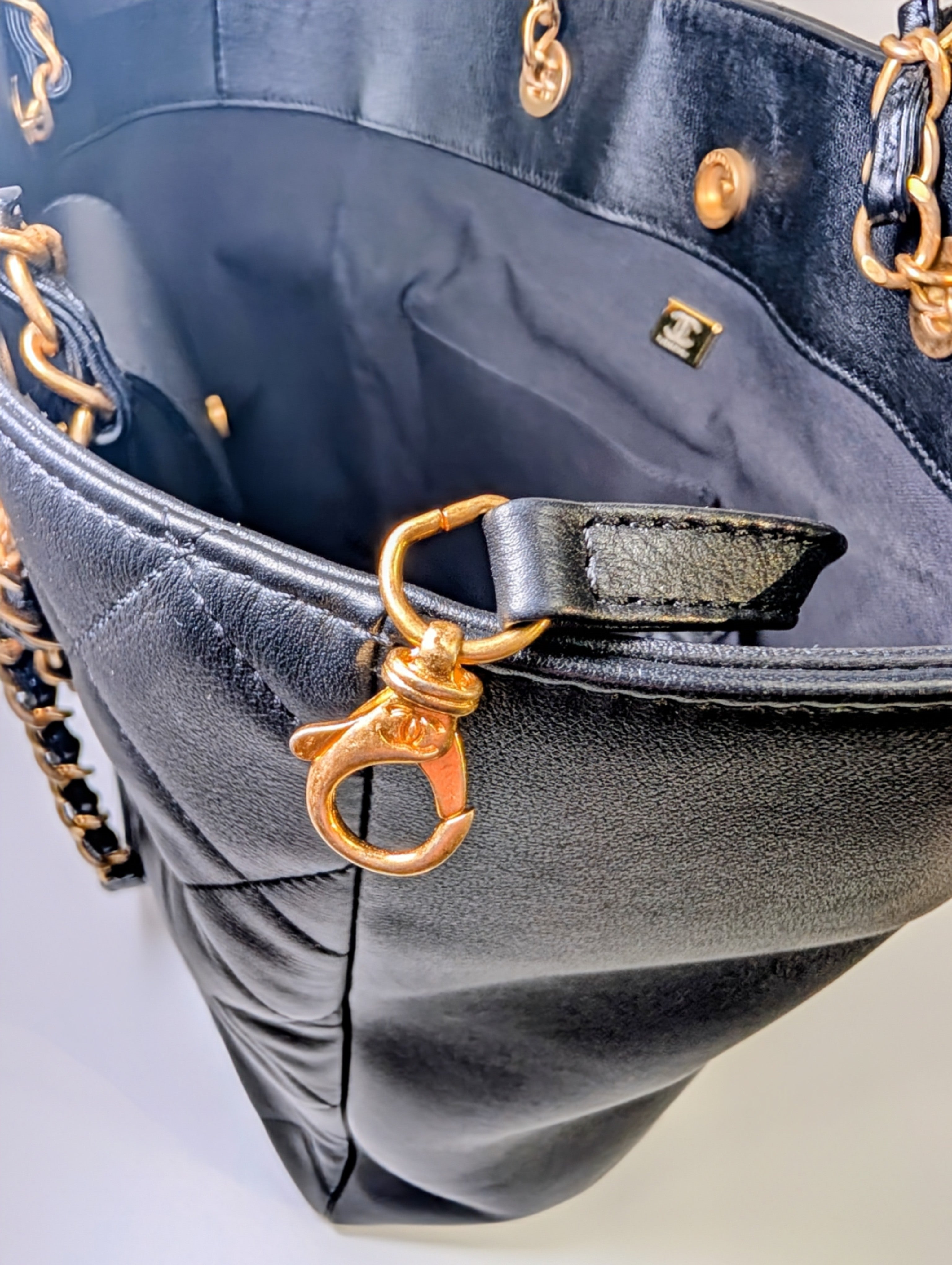 Chanel Black Quilted Calfskin Shopping Tote (GST)