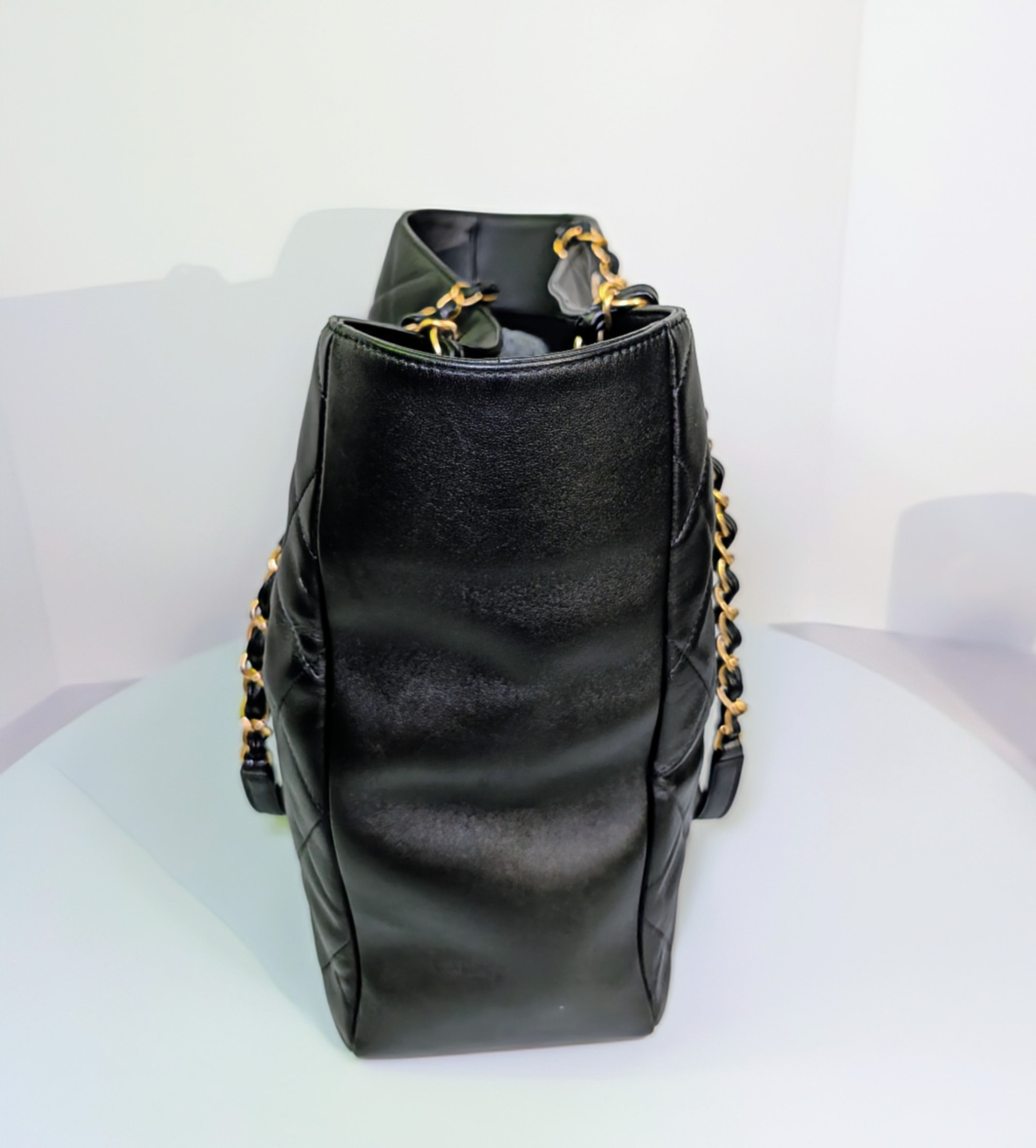 Chanel Black Quilted Calfskin Shopping Tote (GST)