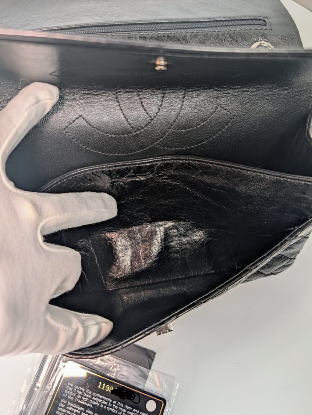 Chanel Vintage Anthracite Distressed Calfskin Leather 2.55 Reissue Double Flap Bag