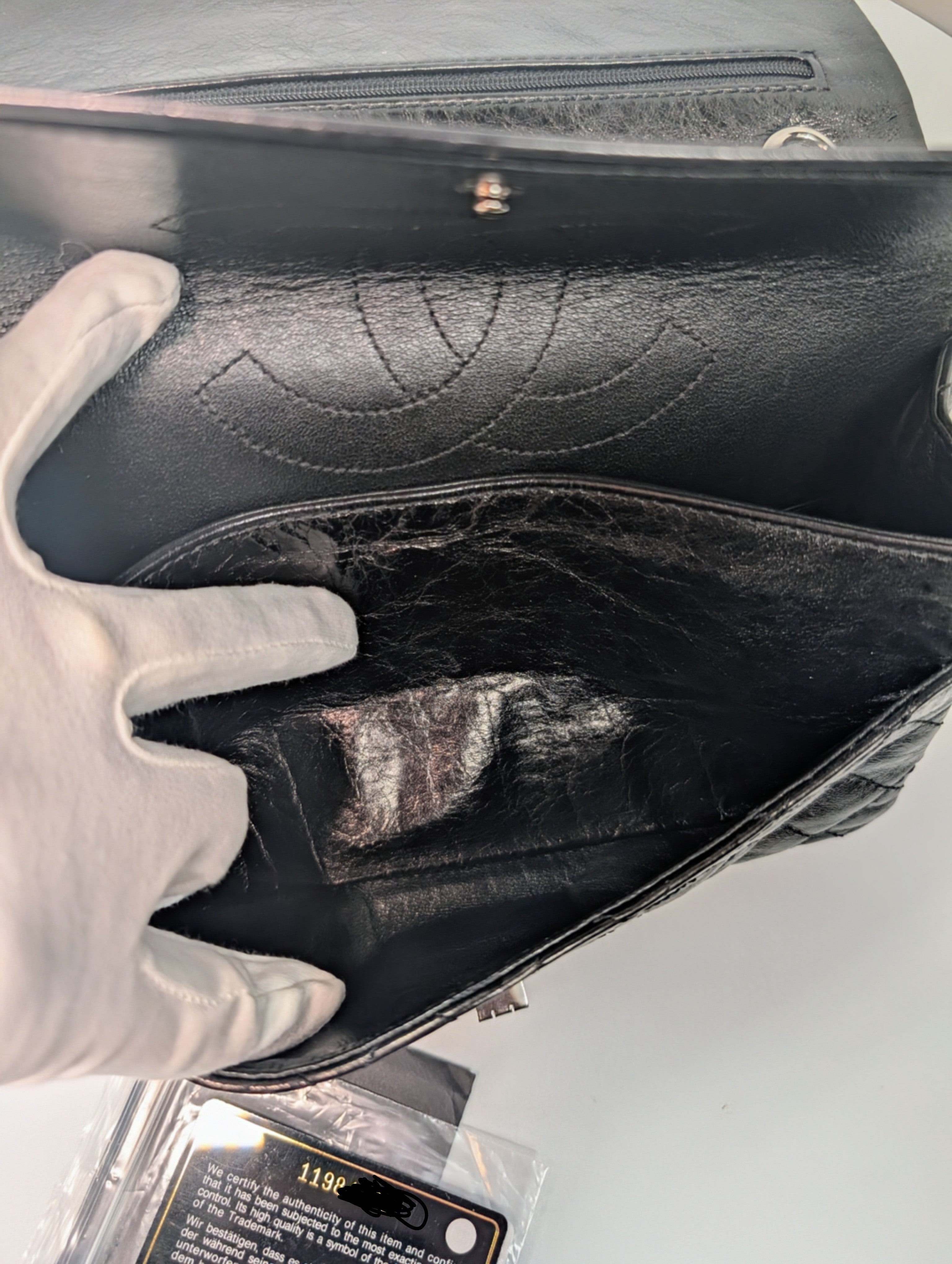 Chanel Vintage Anthracite Distressed Calfskin Leather 2.55 Reissue Double Flap Bag