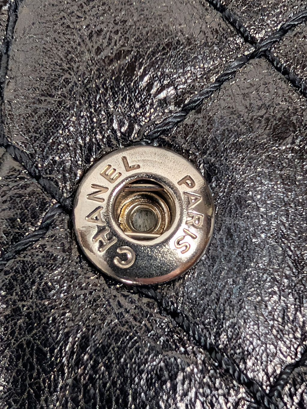 Chanel Vintage Anthracite Distressed Calfskin Leather 2.55 Reissue Double Flap Bag