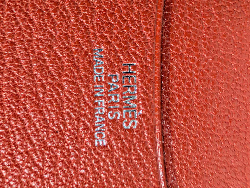 Hermes Vintage Orange Terracotta Ostrich Leather Constance Tote Bag