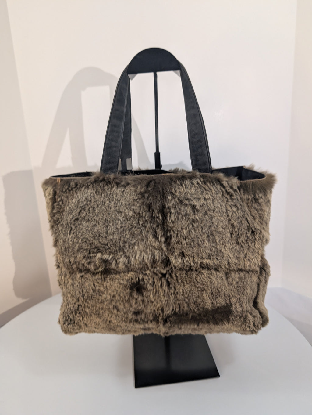 Chanel Vintage Classic Brown Lapin Rabbit Fur Bag with Pouch