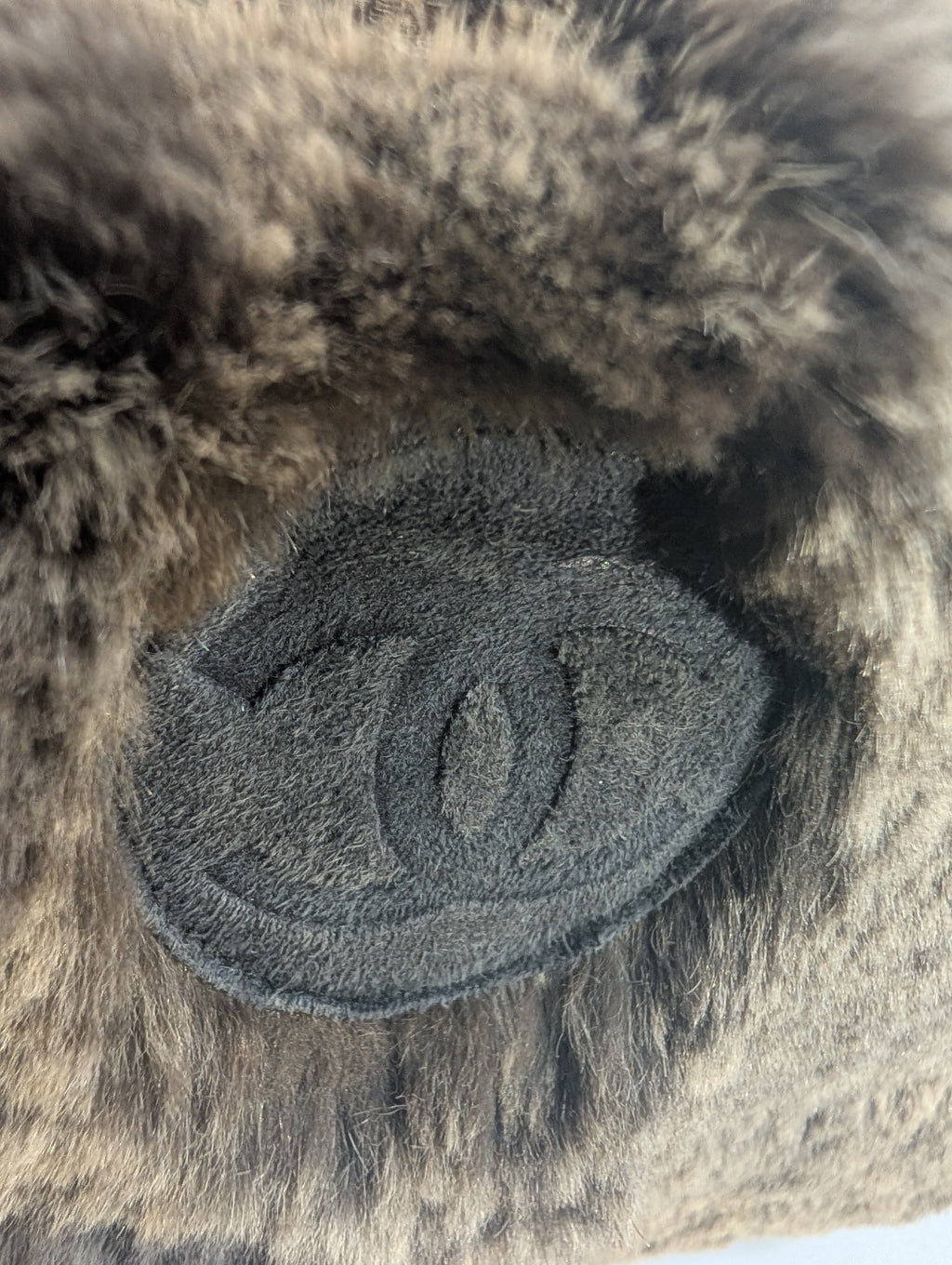 Chanel Vintage Classic Brown Lapin Rabbit Fur Bag with Pouch