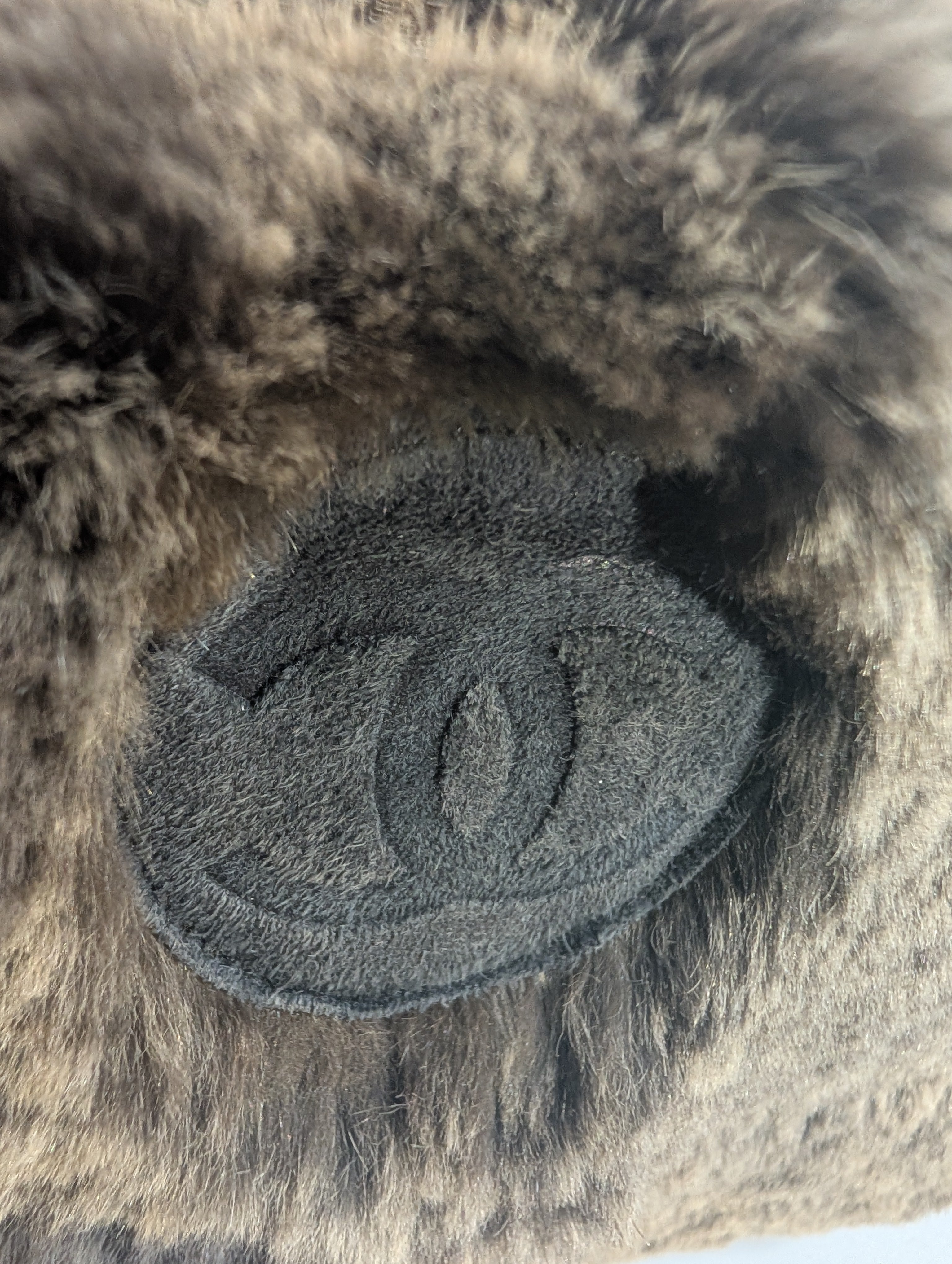 Chanel Vintage Classic Brown Lapin Rabbit Fur Bag with Pouch