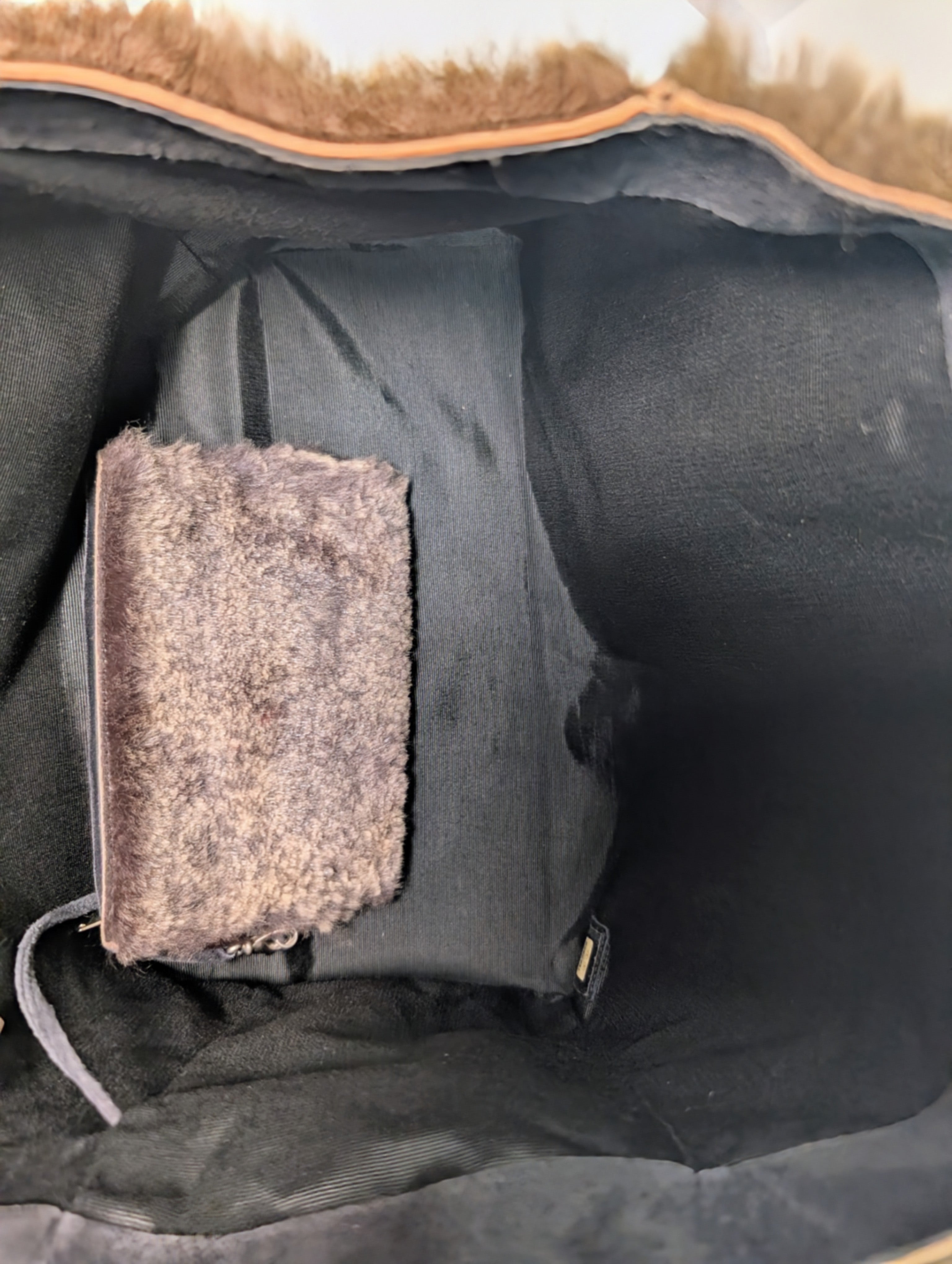 Chanel Vintage Classic Brown Lapin Rabbit Fur Bag with Pouch