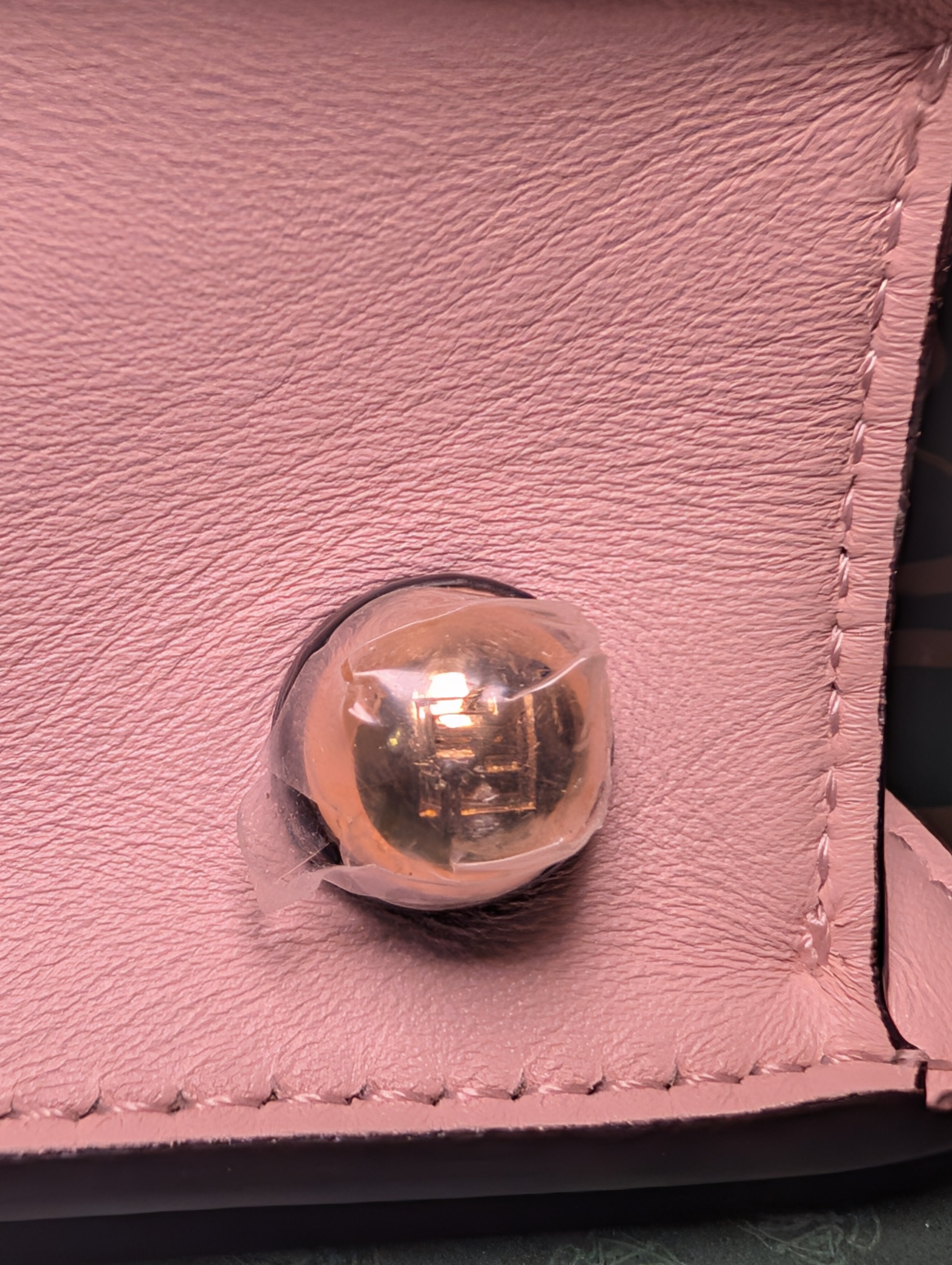 Fendi x Versace Light Pink Calfskin Peekaboo Mini Top Handle Bag
